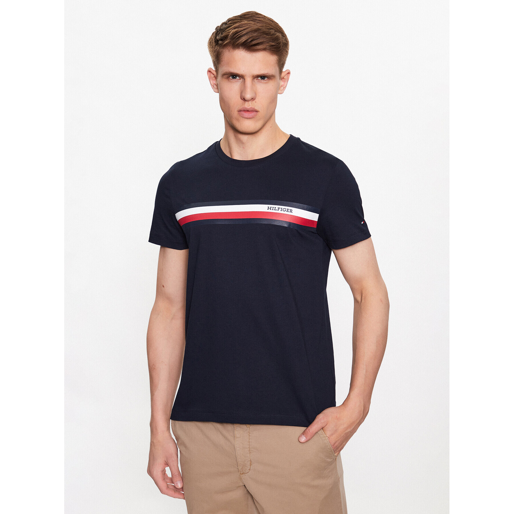 Tommy Hilfiger Тишърт MW0MW32119 Тъмносин Regular Fit - Pepit.bg