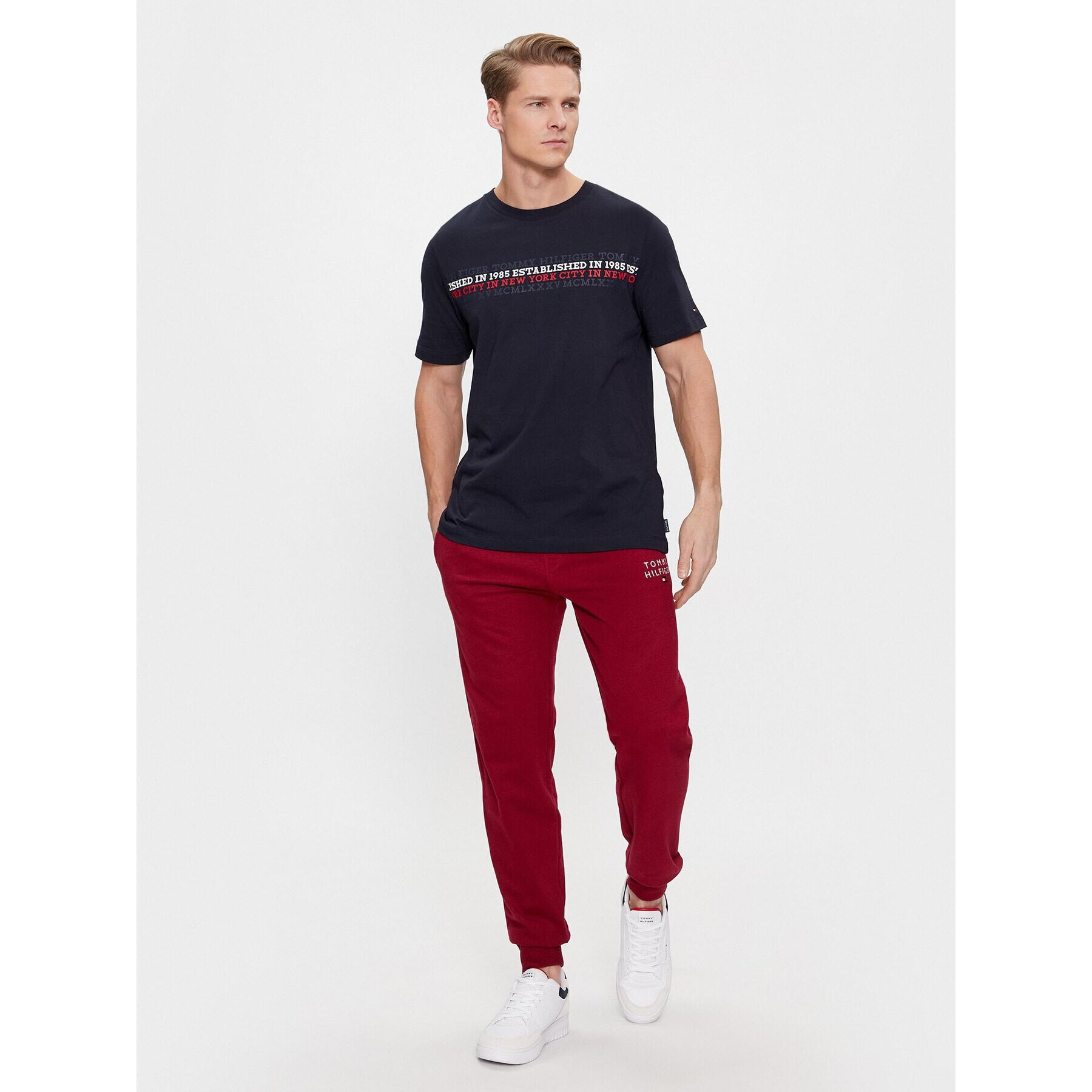 Tommy Hilfiger Тишърт MW0MW32618 Тъмносин Regular Fit - Pepit.bg