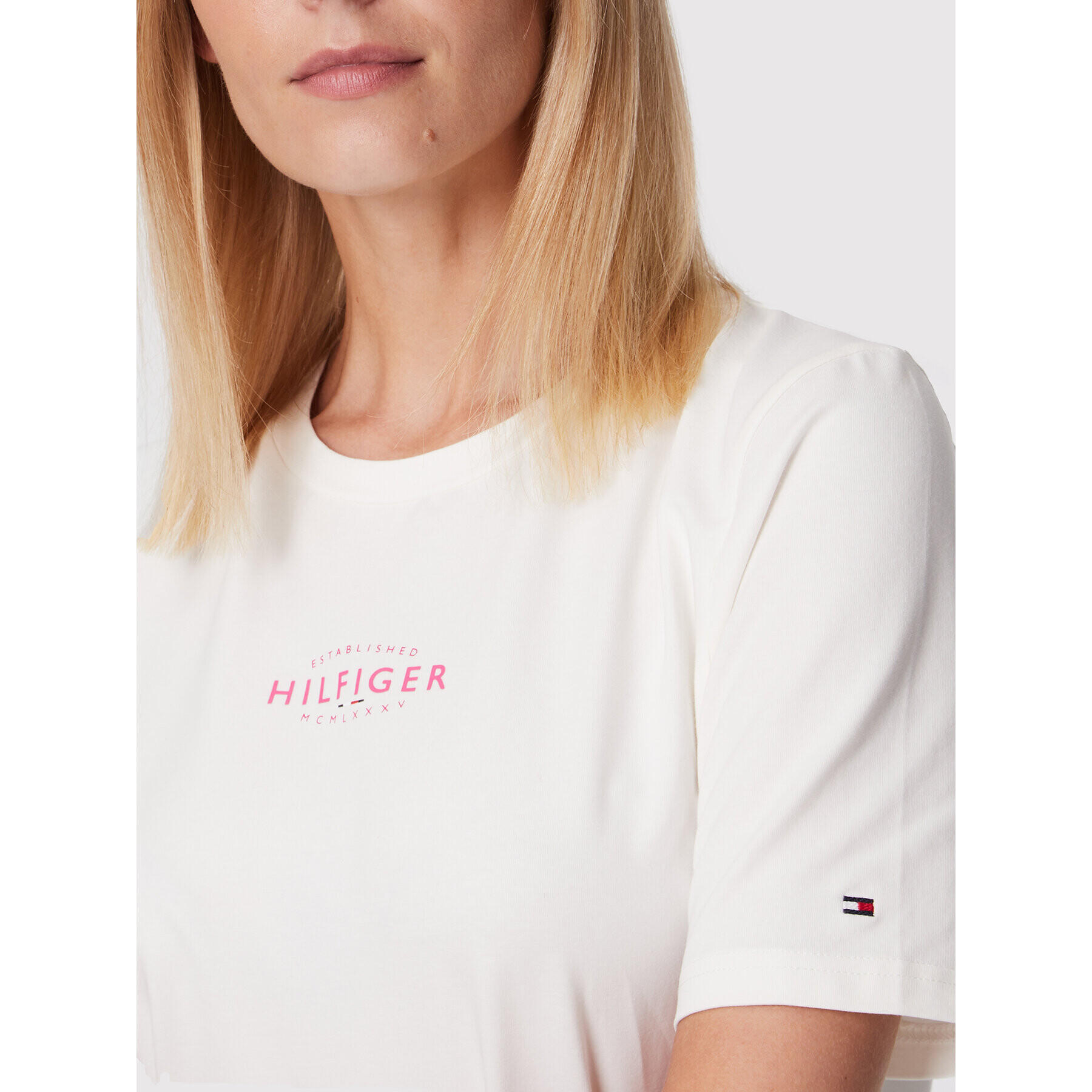 Tommy Hilfiger Тишърт New Branded Ess WW0WW35990 Бял Regular Fit - Pepit.bg