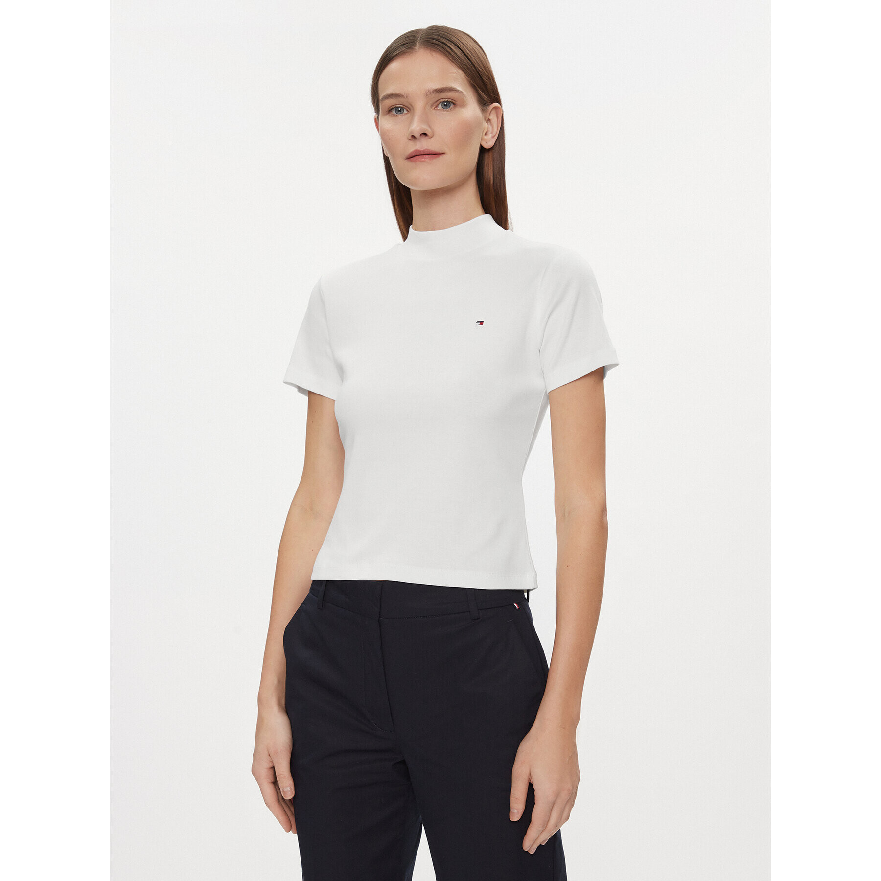 Tommy Hilfiger Тишърт New Cody WW0WW40586 Бял Slim Fit - Pepit.bg