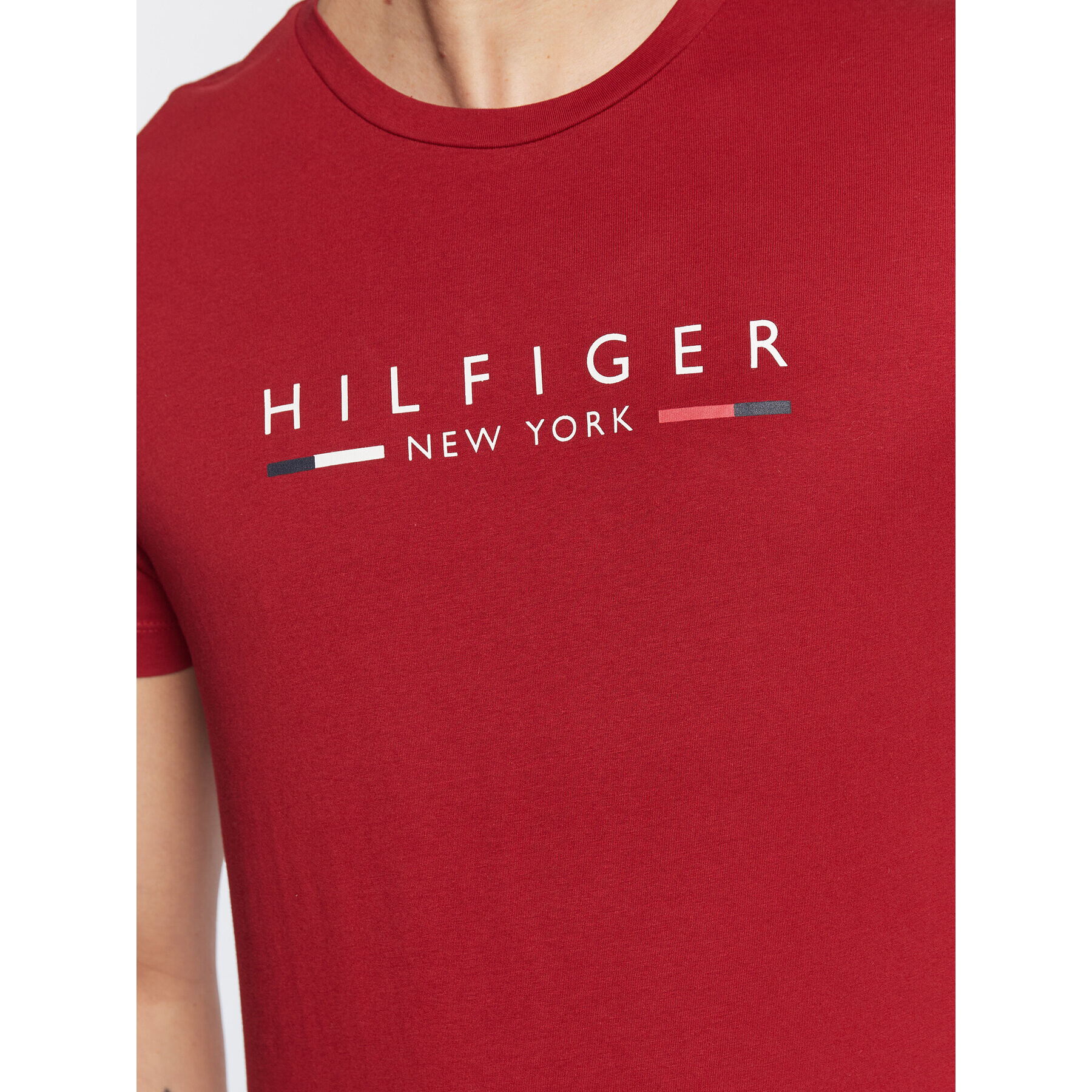 Tommy Hilfiger Тишърт New York MW0MW29372 Бордо Slim Fit - Pepit.bg