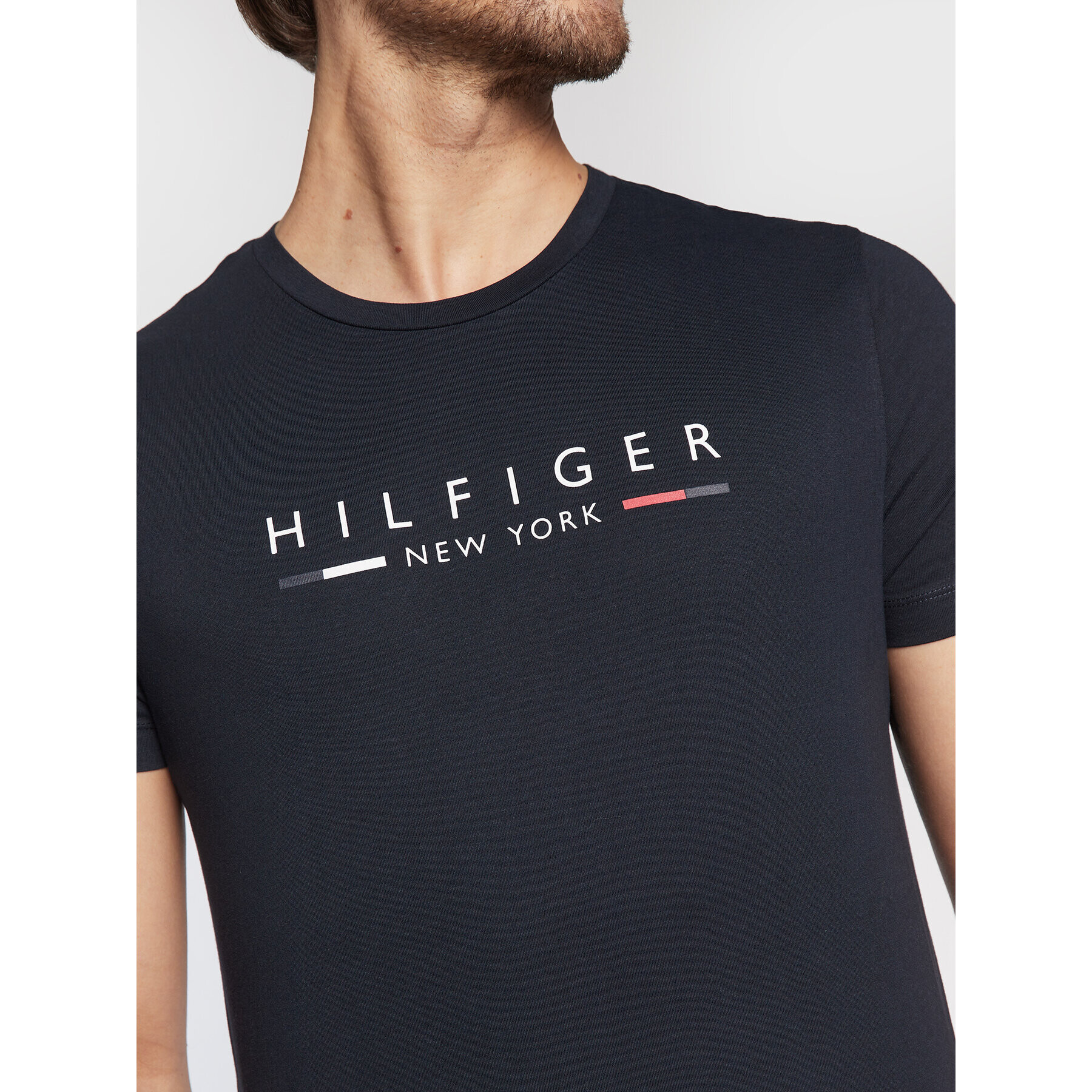 Tommy Hilfiger Тишърт New York MW0MW29372 Тъмносин Slim Fit - Pepit.bg