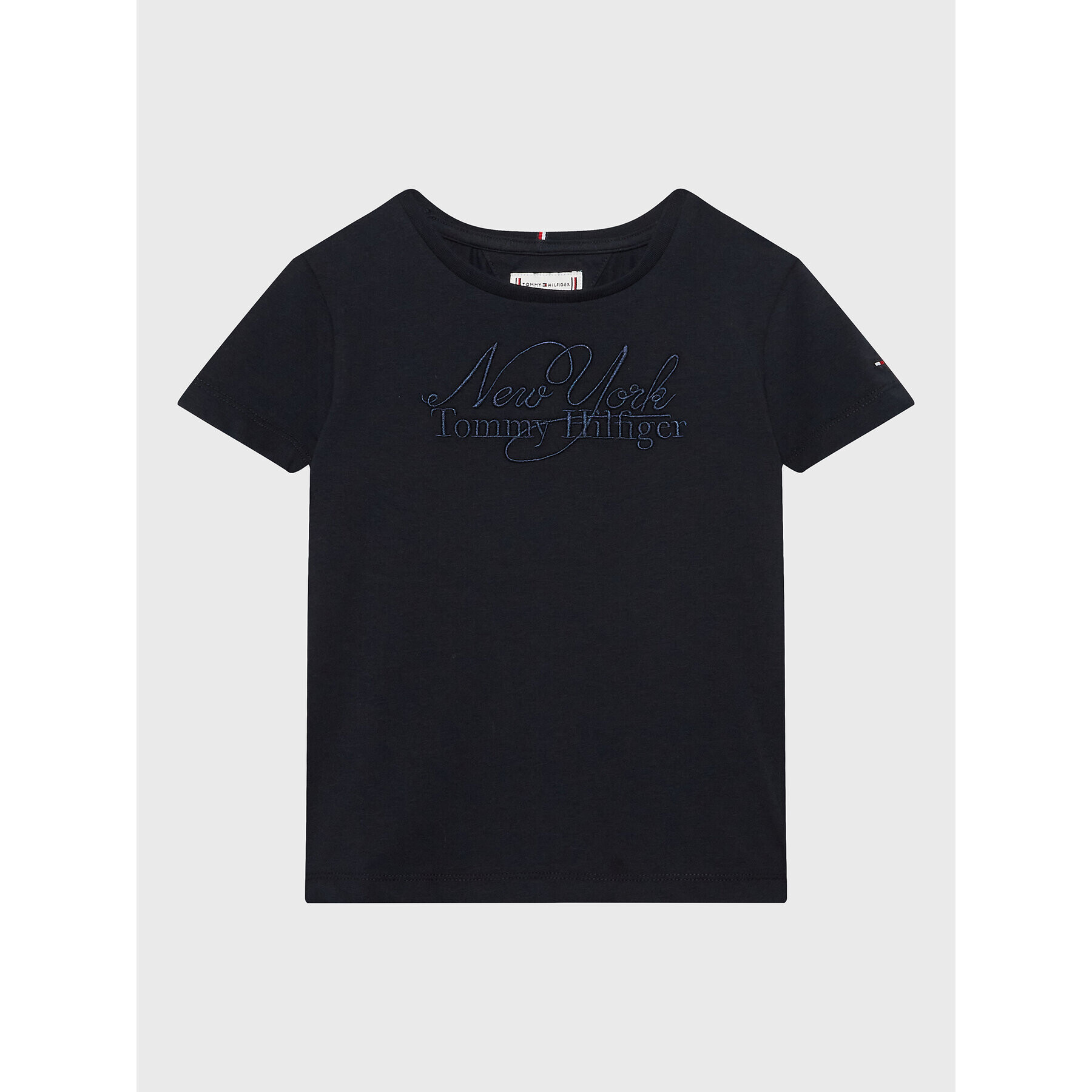 Tommy Hilfiger Тишърт Ny Script KG0KG07086 D Тъмносин Regular Fit - Pepit.bg