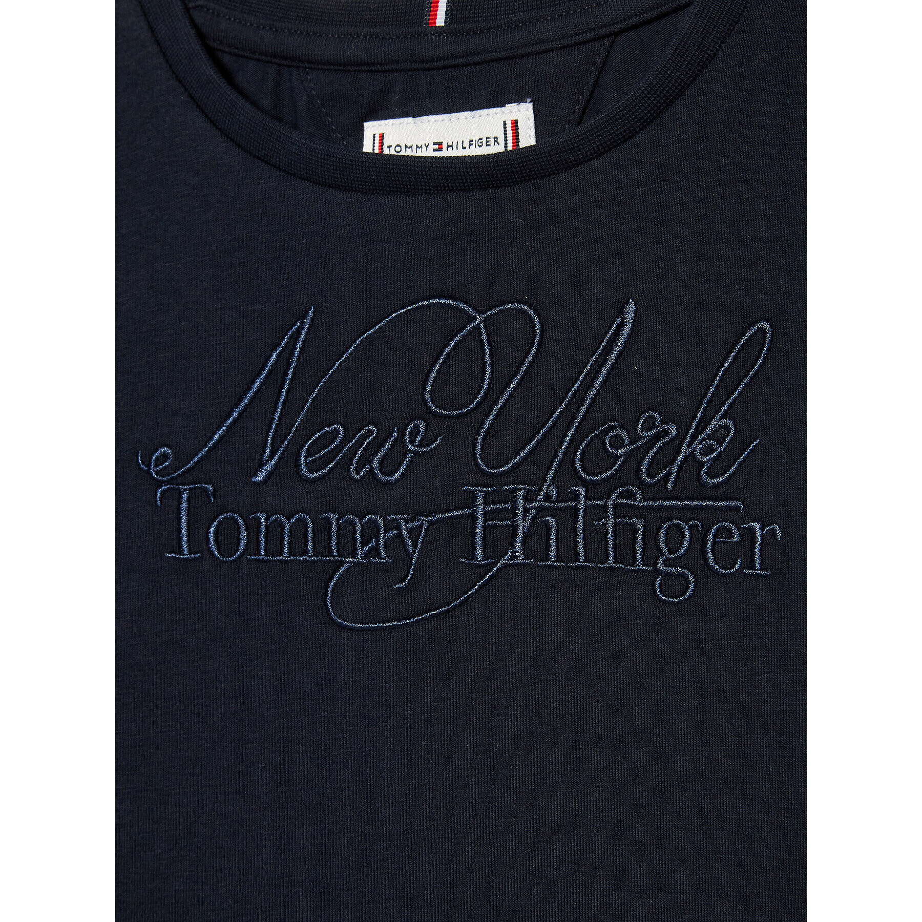 Tommy Hilfiger Тишърт Ny Script KG0KG07086 D Тъмносин Regular Fit - Pepit.bg