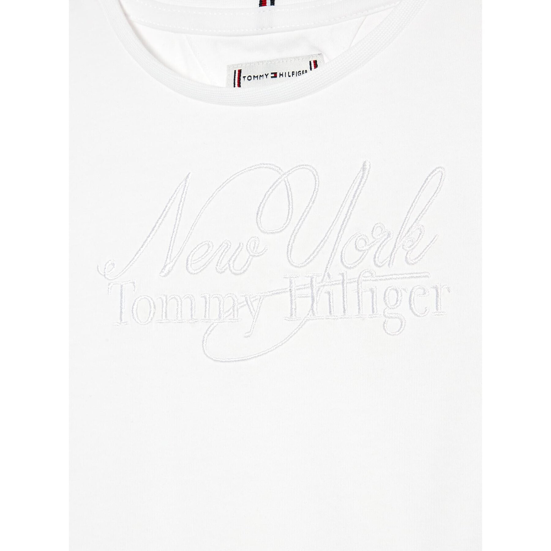 Tommy Hilfiger Тишърт Ny Script KG0KG07086 M Бял Regular Fit - Pepit.bg