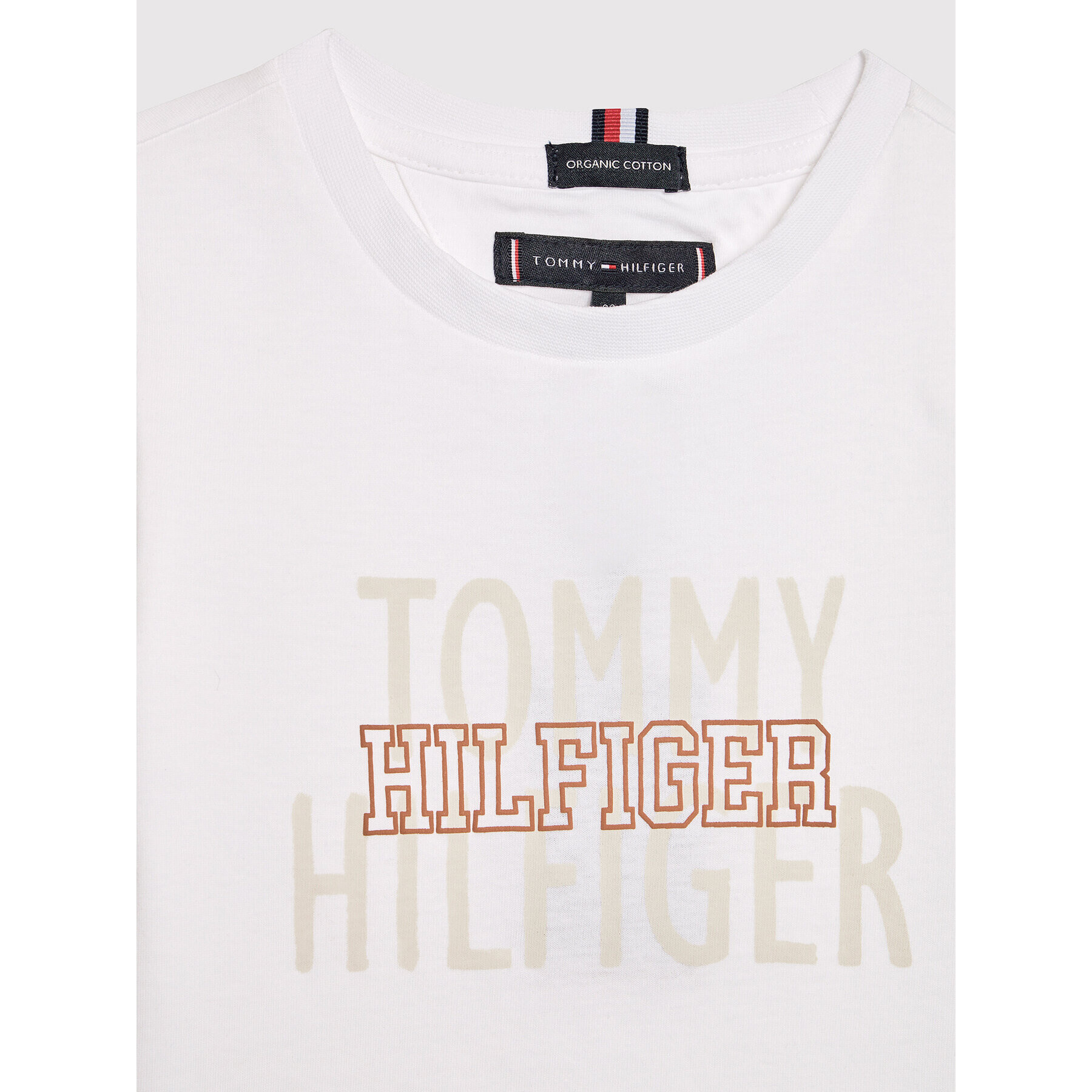 Tommy Hilfiger Тишърт Over Print KB0KB07015 D Бял Regular Fit - Pepit.bg