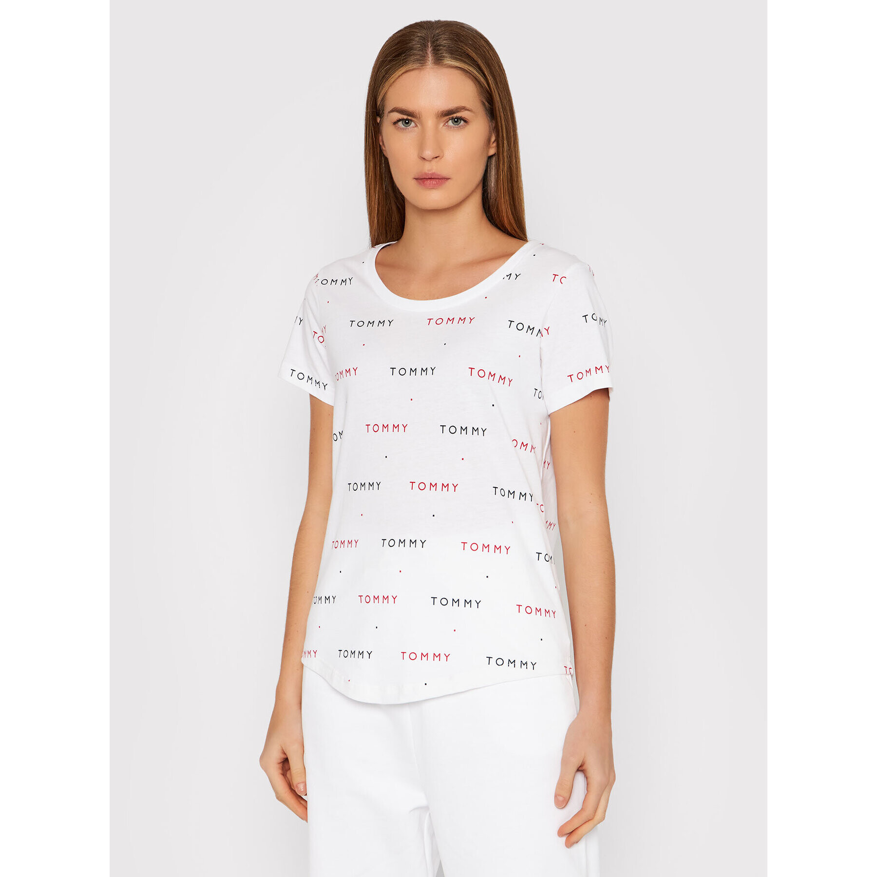Tommy Hilfiger Тишърт Print UW0UW02846 Бял Regular Fit - Pepit.bg