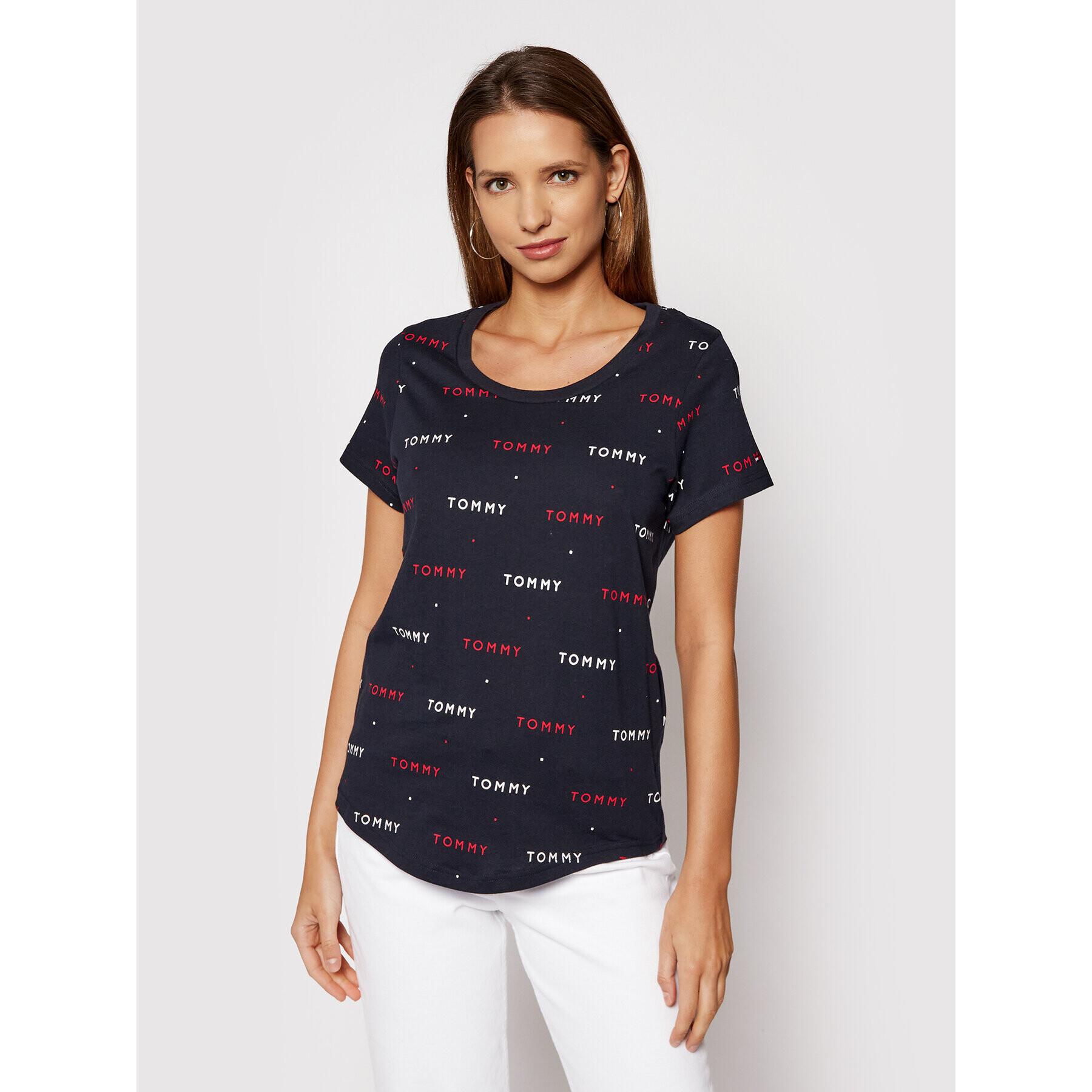 Tommy Hilfiger Тишърт Print UW0UW02846 Тъмносин Regular Fit - Pepit.bg