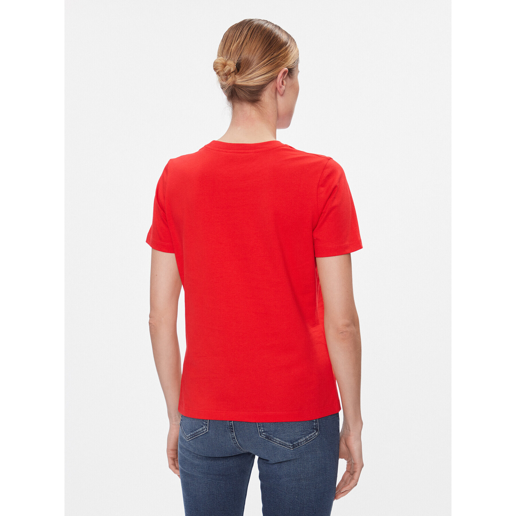 Tommy Hilfiger Тишърт Reg Crest C-Nk Tee Ss WW0WW41058 Червен Regular Fit - Pepit.bg
