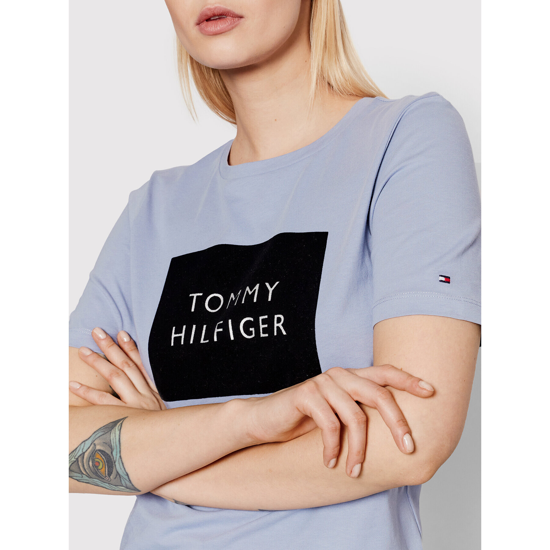 Tommy Hilfiger Тишърт Regular Flock Box C-kn WW0WW32800 Син Regular Fit - Pepit.bg