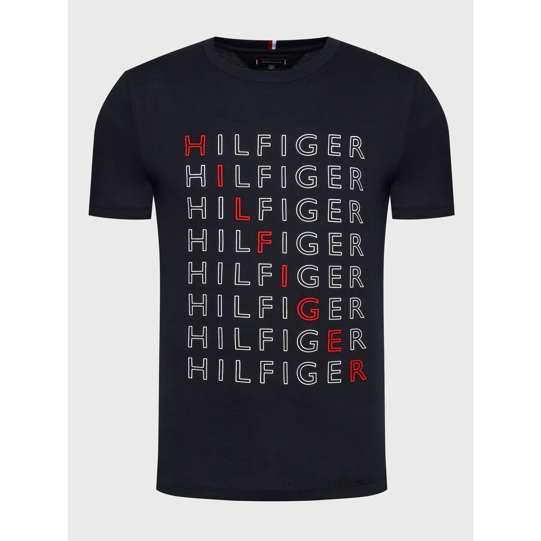 Tommy Hilfiger Тишърт Repeat MW0MW28680 Тъмносин Slim Fit - Pepit.bg