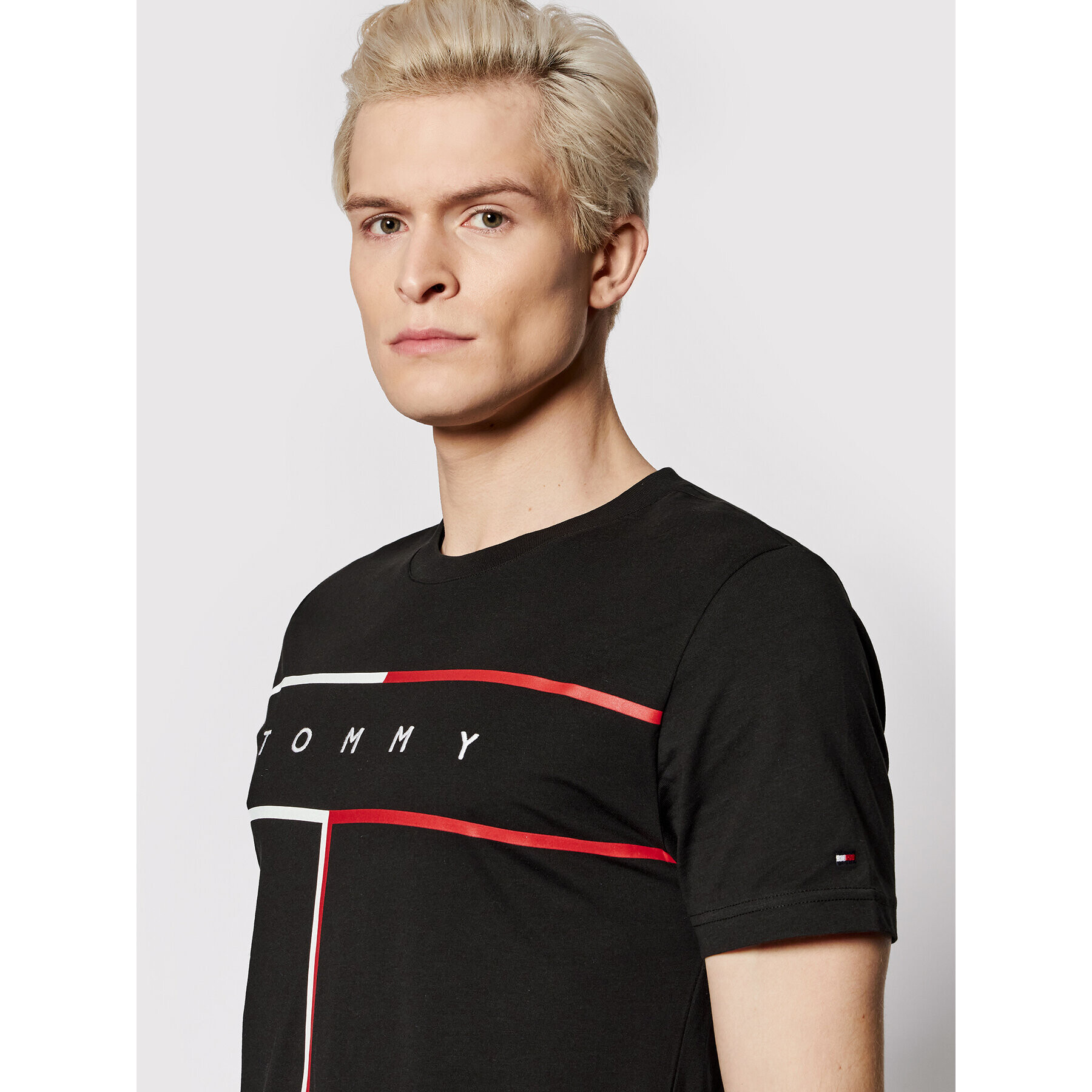 Tommy Hilfiger Тишърт Rwb Flag MW0MW25044 Черен Regular Fit - Pepit.bg