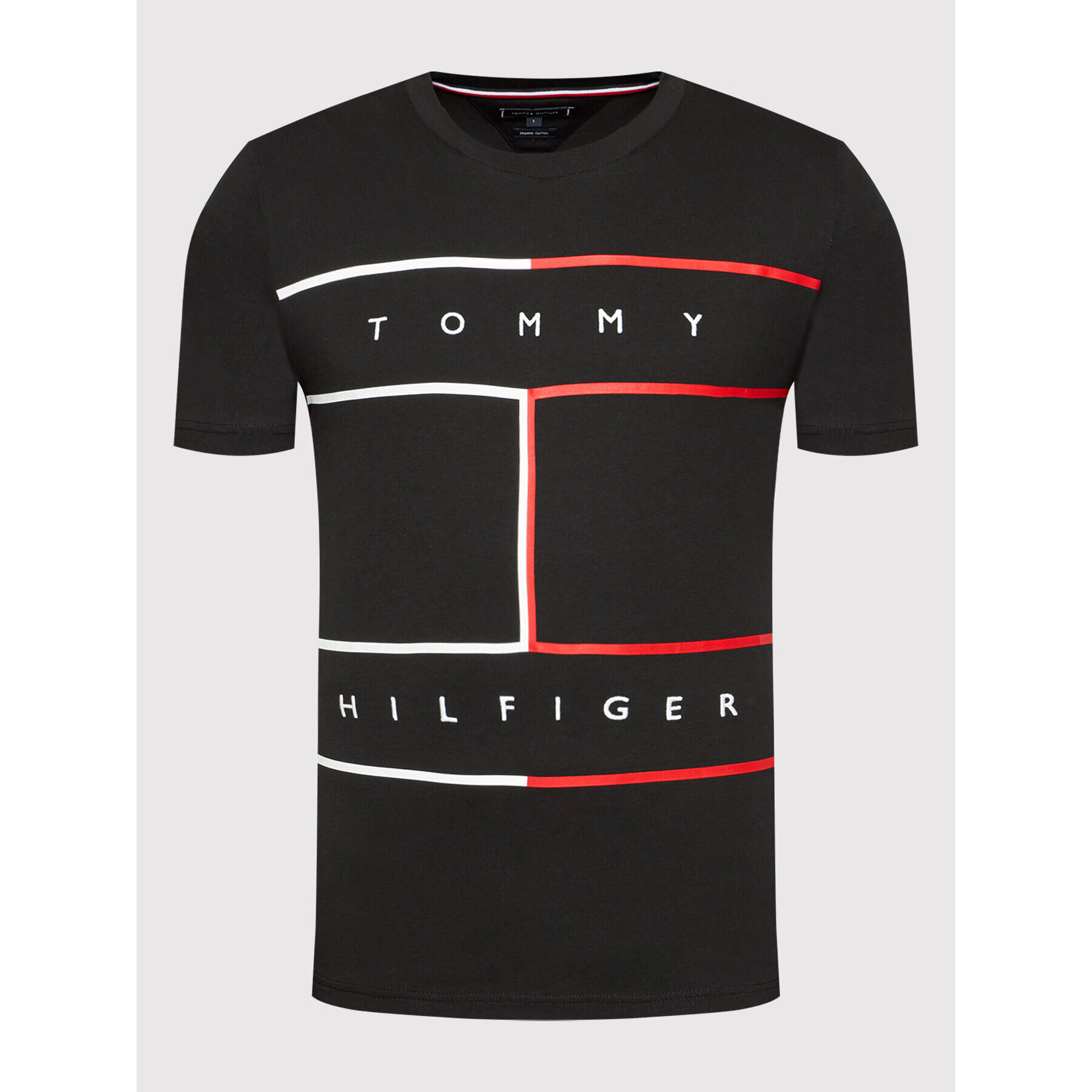 Tommy Hilfiger Тишърт Rwb Flag MW0MW25044 Черен Regular Fit - Pepit.bg