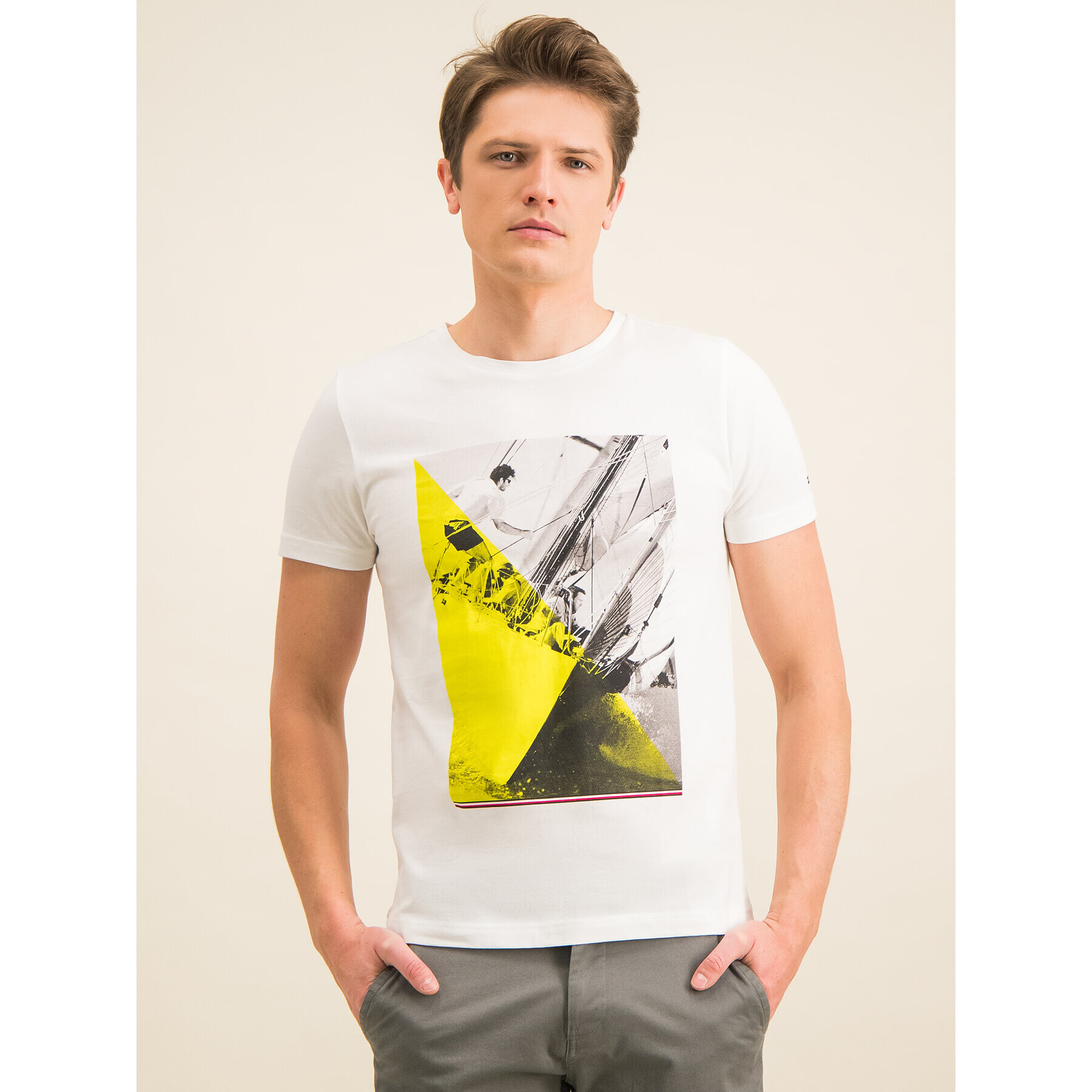 Tommy Hilfiger Тишърт Sailing Photo Print Tee MW0MW12527 Бял Regular Fit - Pepit.bg