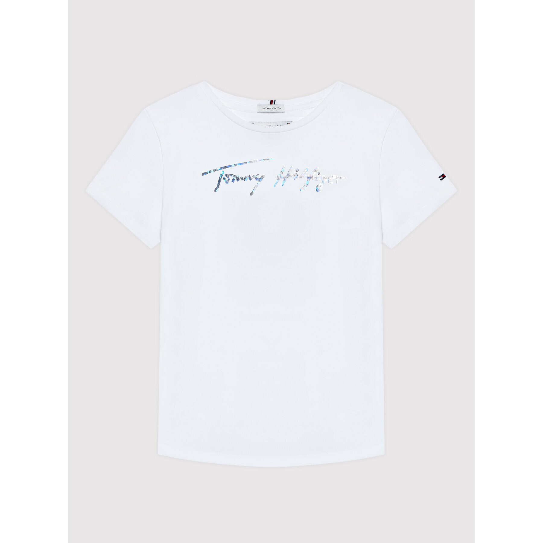 Tommy Hilfiger Тишърт Script Print KG0KG06301 D Бял Regular Fit - Pepit.bg