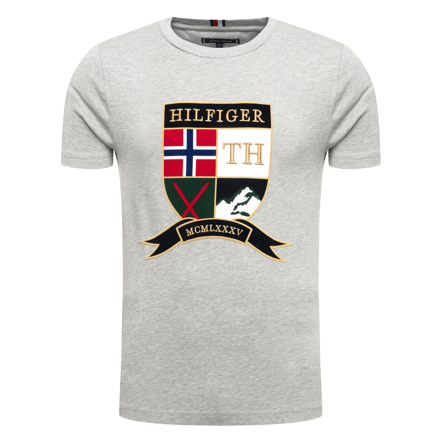 Tommy Hilfiger Тишърт Shield MW0MW12515 Сив Regular Fit - Pepit.bg