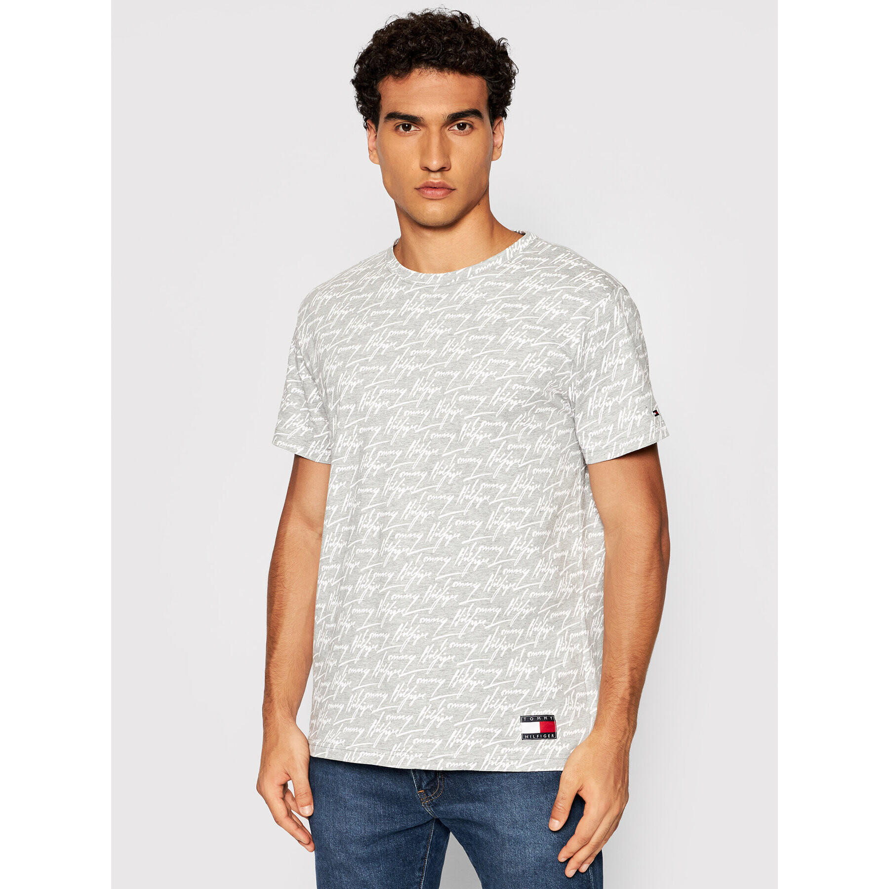 Tommy Hilfiger Тишърт Signature UM0UM02248 Сив - Pepit.bg