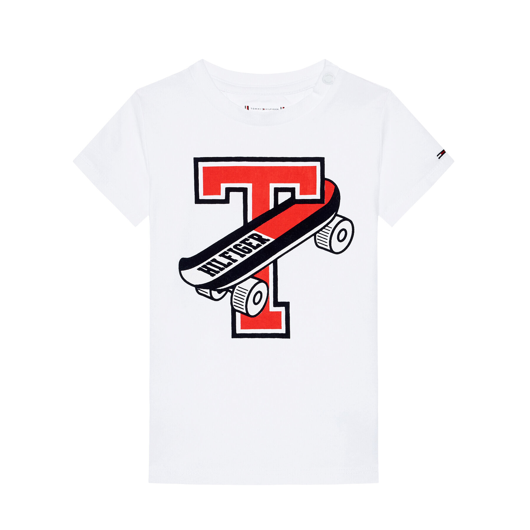 Tommy Hilfiger Тишърт Skateboard KN0KN01295 Бял Regular Fit - Pepit.bg