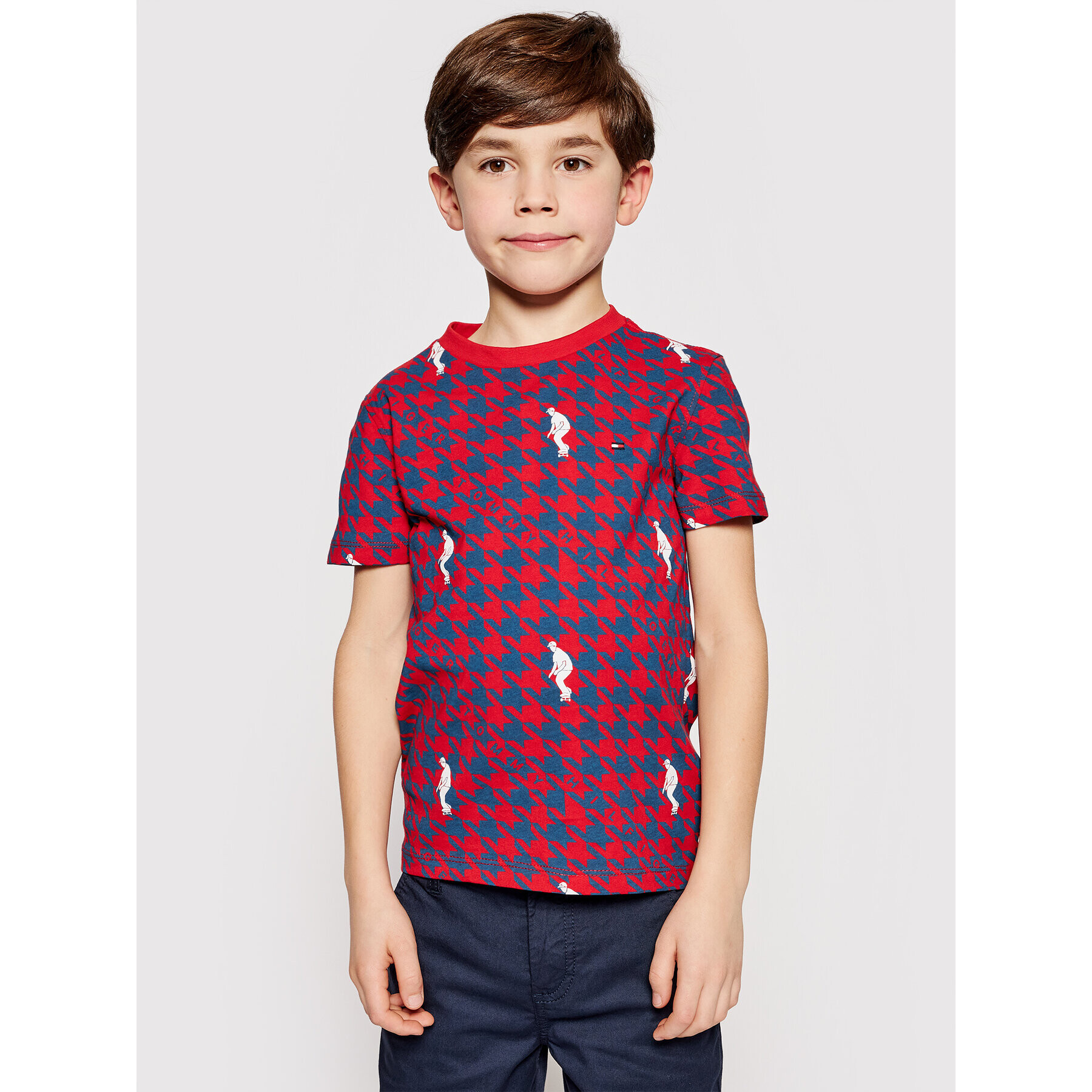 Tommy Hilfiger Тишърт Skater Tee KB0KB06515 D Червен Regular Fit - Pepit.bg