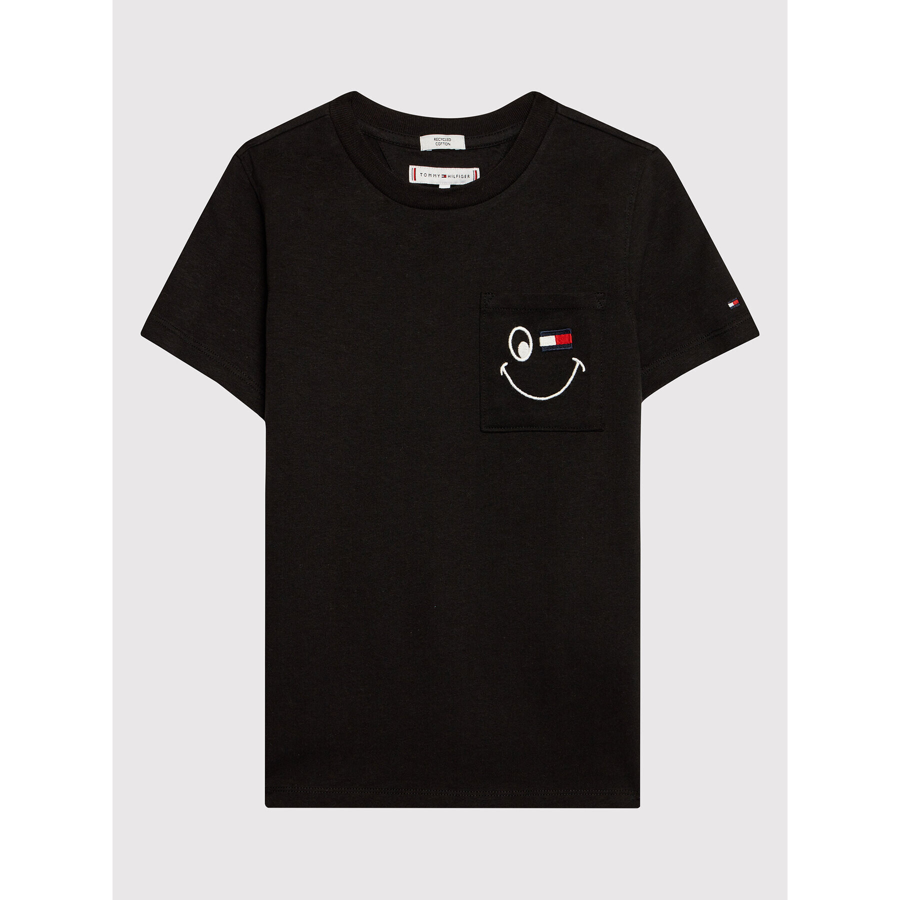 Tommy Hilfiger Тишърт Smiley KS0KS00223 D Черен Regular Fit - Pepit.bg