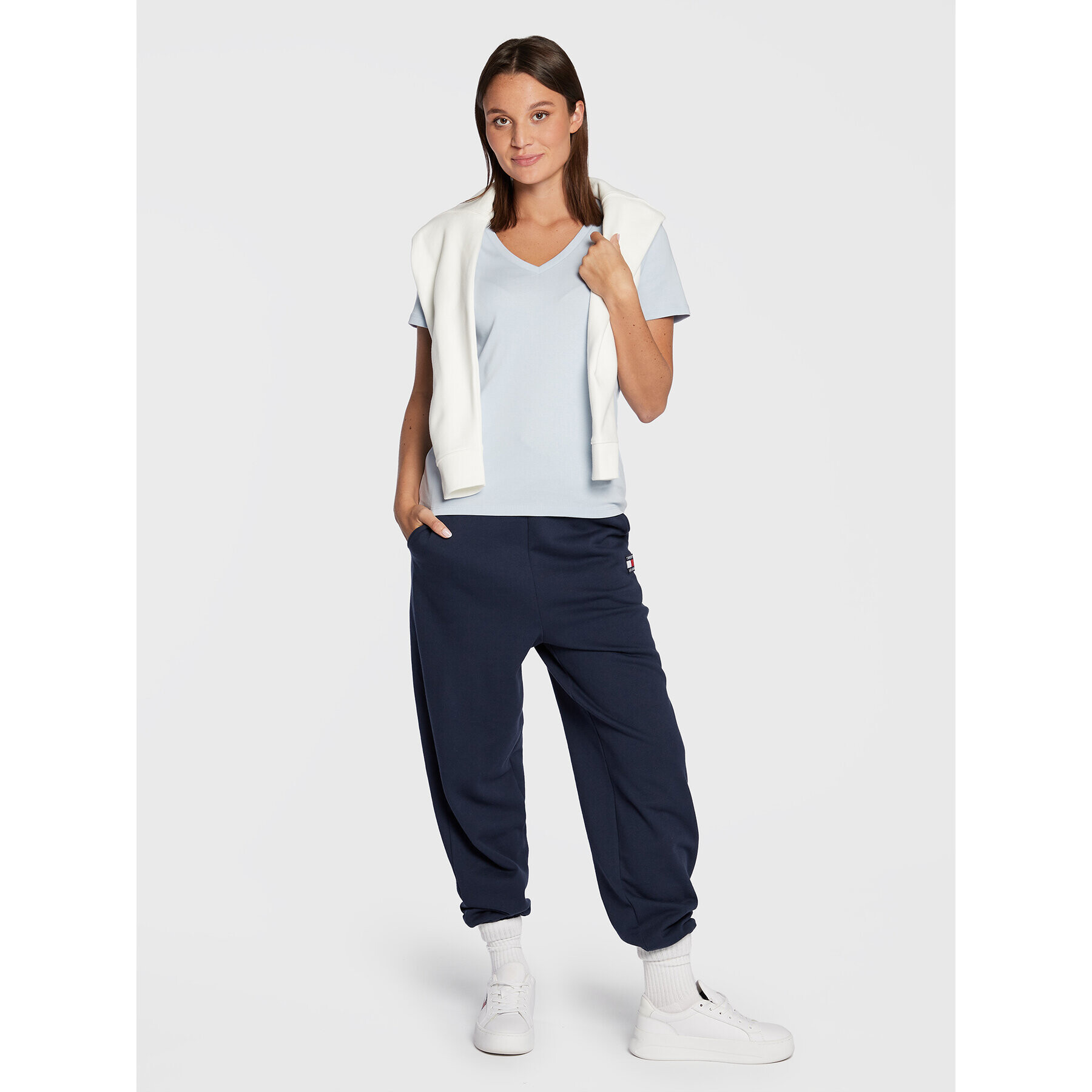 Tommy Hilfiger Тишърт Solid WW0WW30511 Син Slim Fit - Pepit.bg