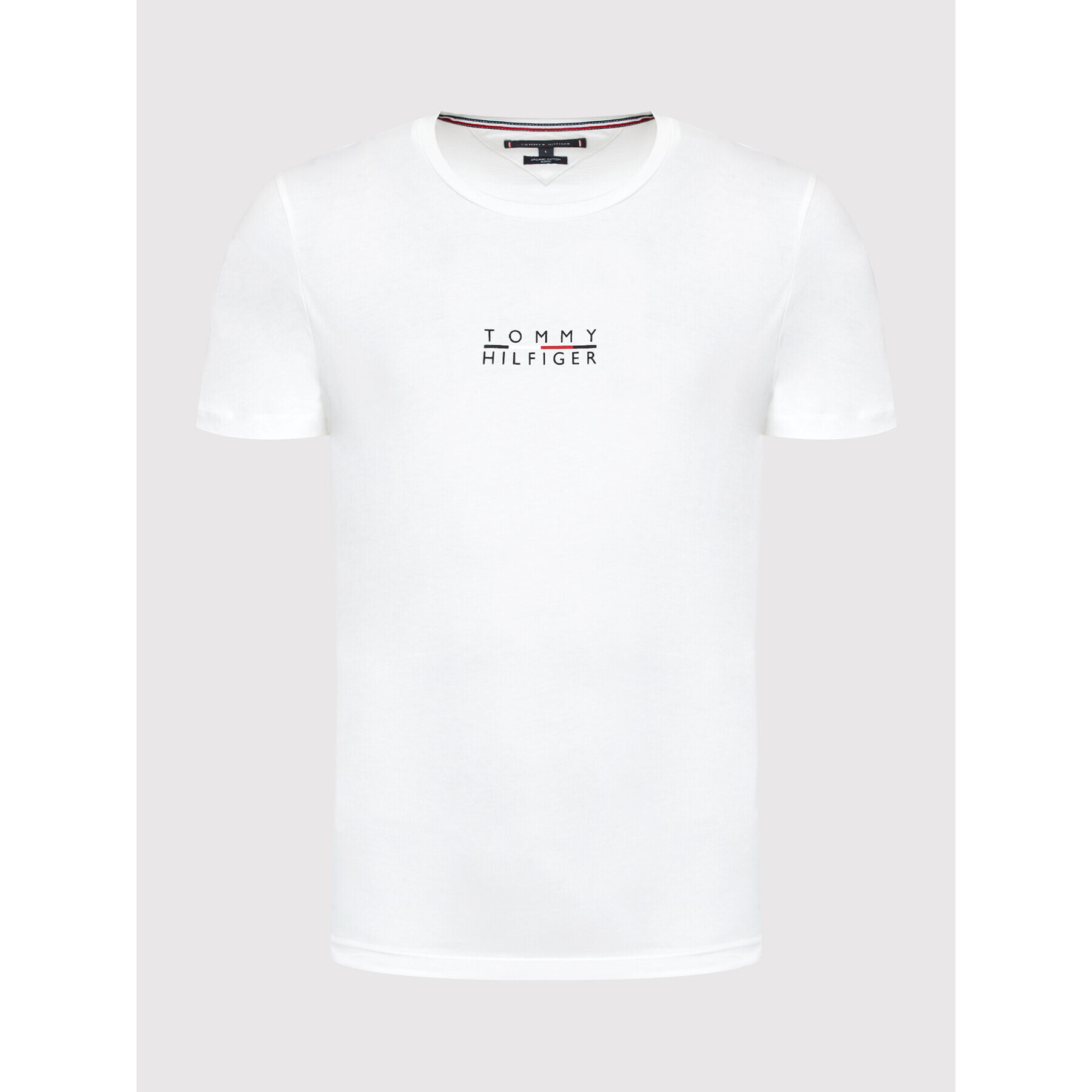 Tommy Hilfiger Тишърт Square Logo MW0MW24547 Бял Regular Fit - Pepit.bg