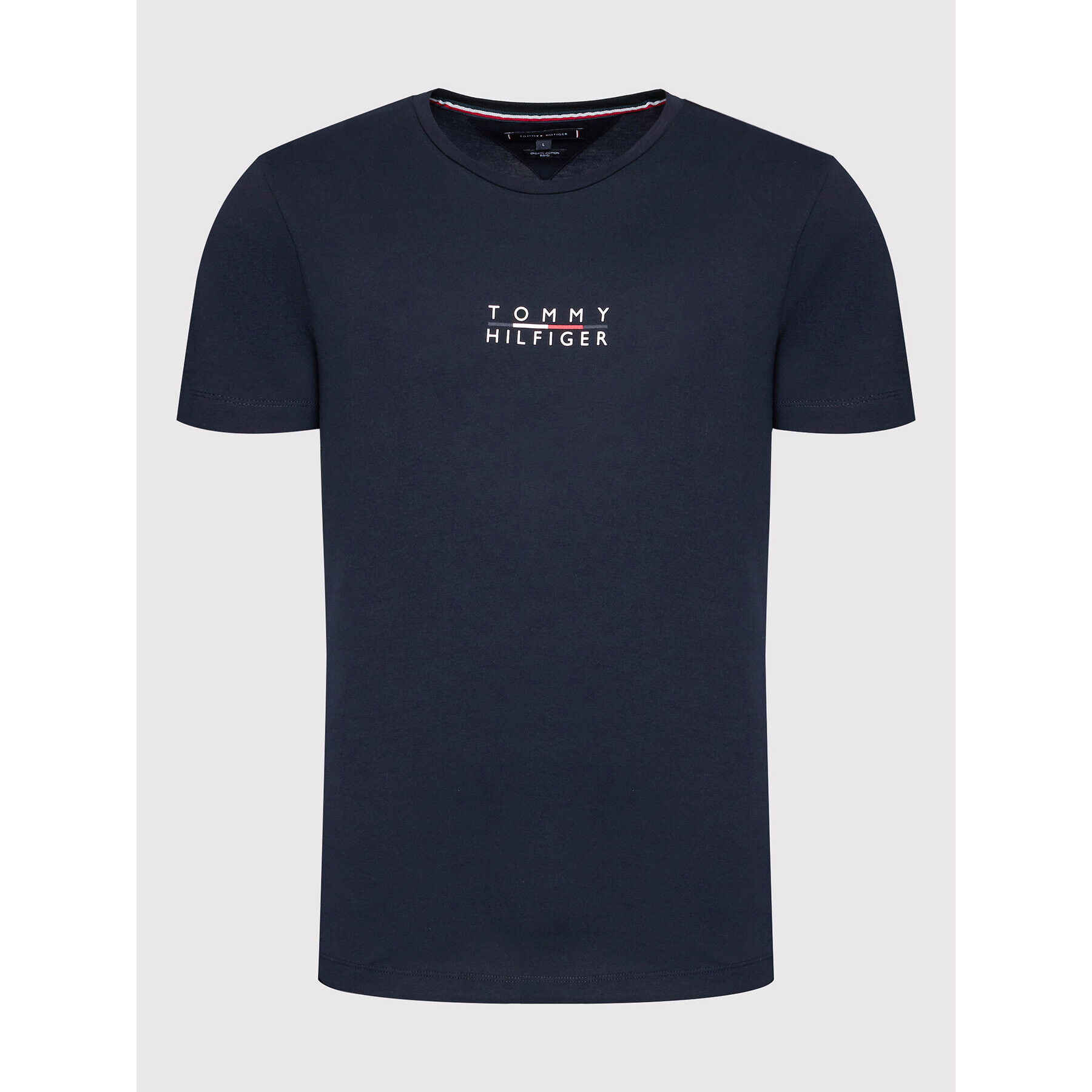 Tommy Hilfiger Тишърт Square Logo MW0MW24547 Тъмносин Regular Fit - Pepit.bg