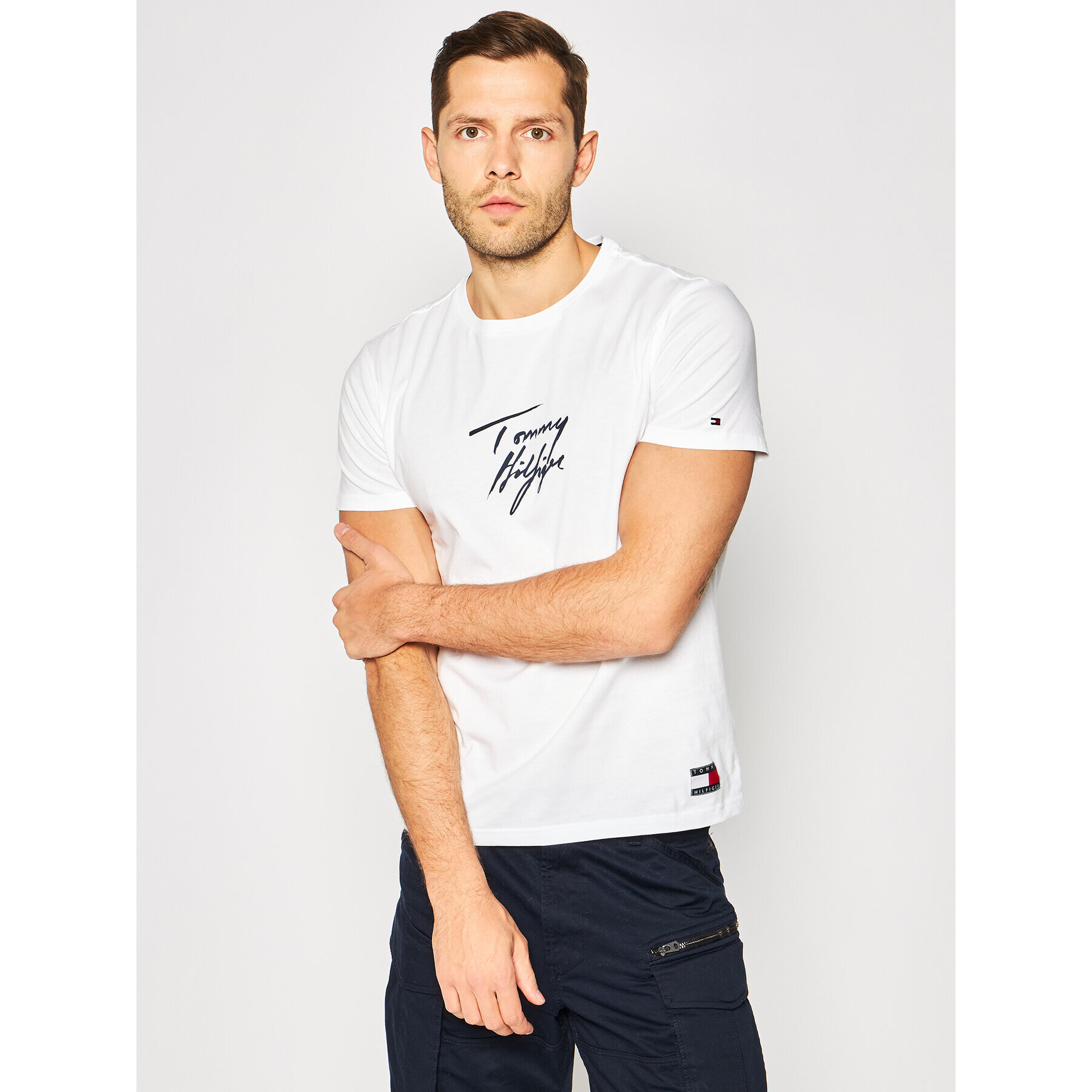 Tommy Hilfiger Тишърт Ss Logo UM0UM01787 Бял Regular Fit - Pepit.bg