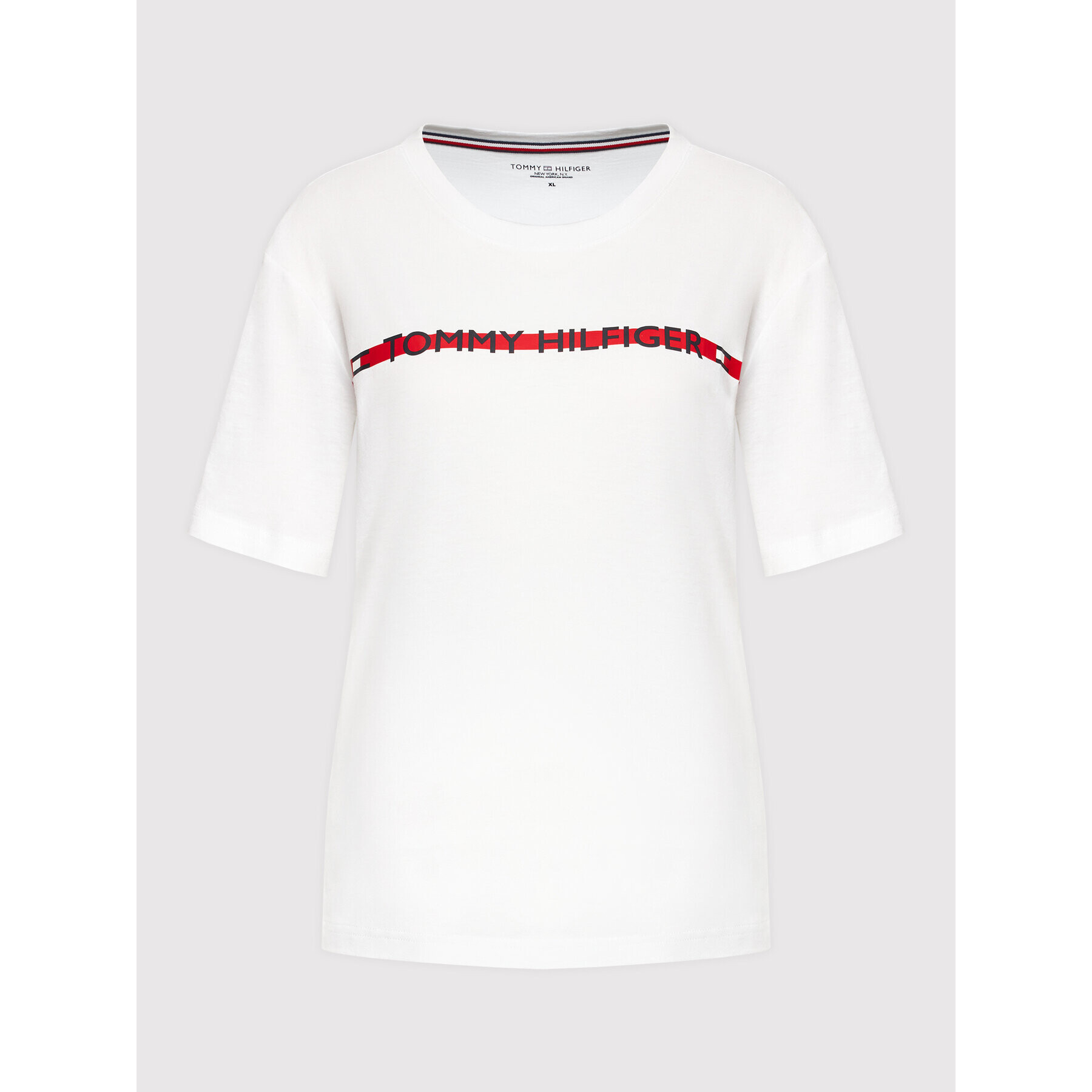 Tommy Hilfiger Тишърт Ss Tee UW0UW02551 Бял Regular Fit - Pepit.bg