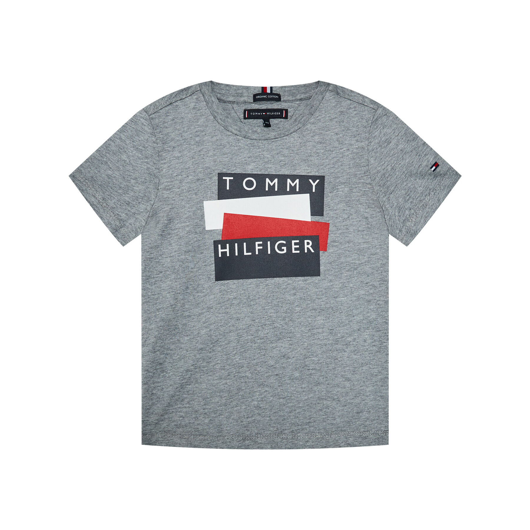 Tommy Hilfiger Тишърт Sticker Tee S/S KB0KB05849 D Сив Regular Fit - Pepit.bg