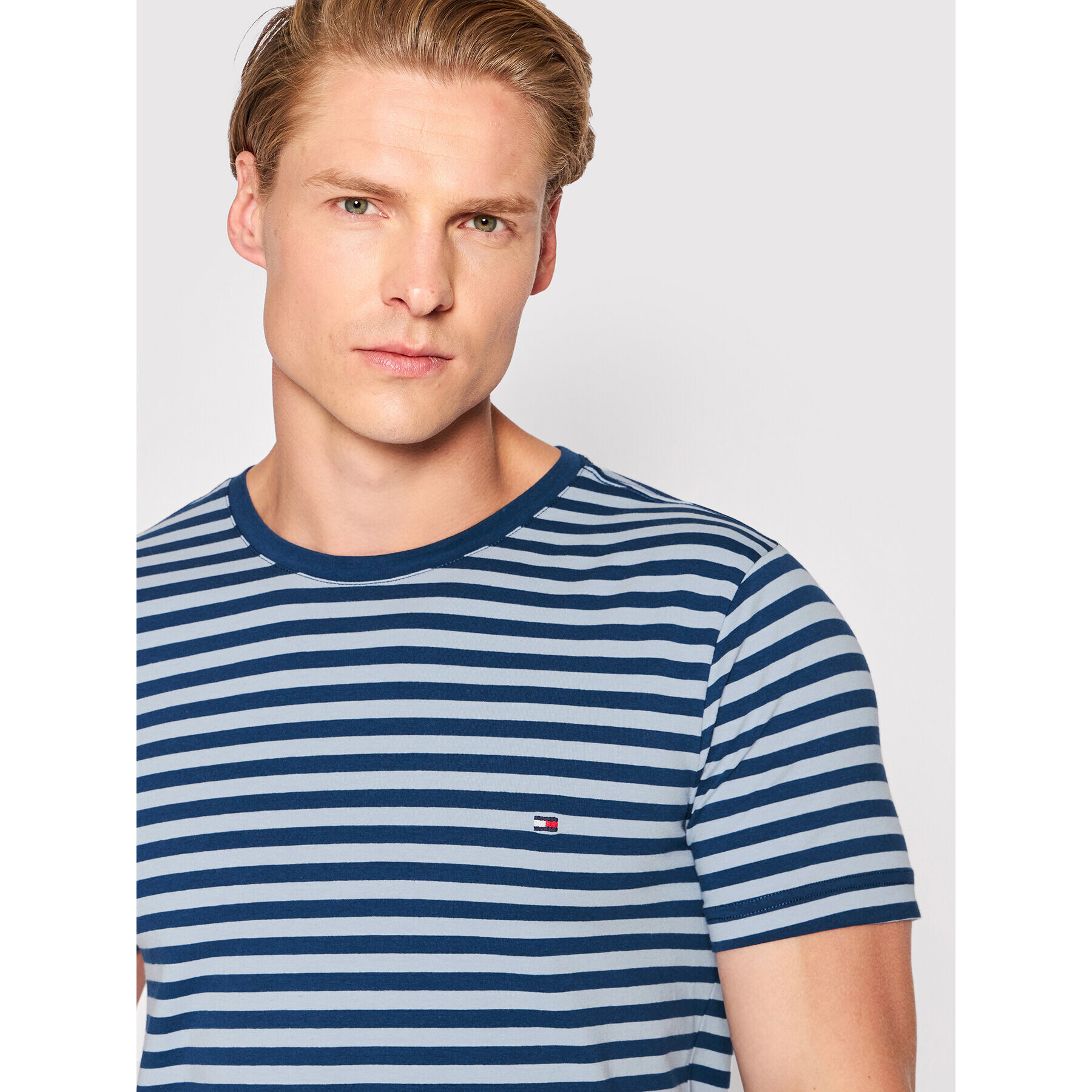 Tommy Hilfiger Тишърт Stretch MW0MW10800 Тъмносин Slim Fit - Pepit.bg