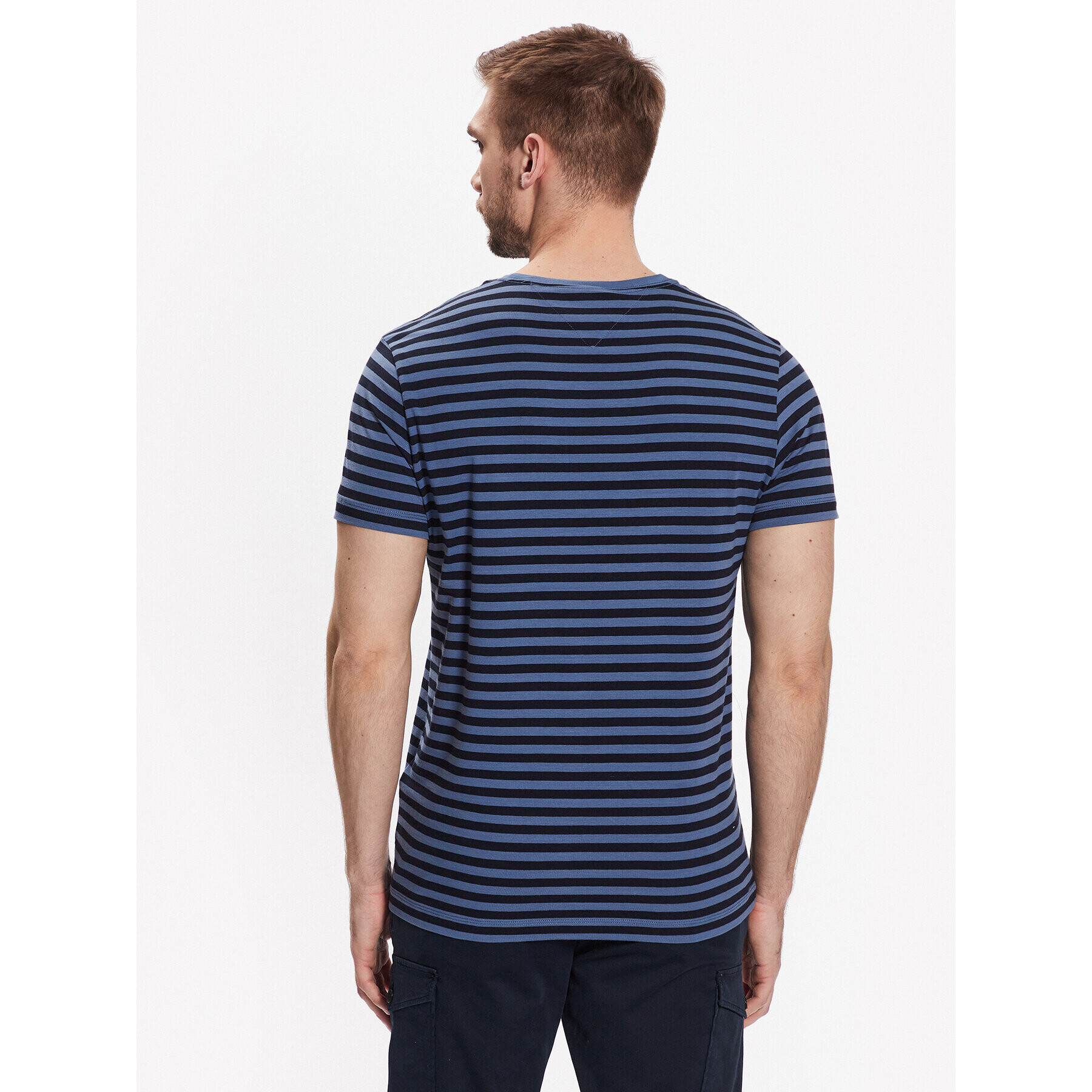 Tommy Hilfiger Тишърт Stretch MW0MW10800 Тъмносин Slim Fit - Pepit.bg