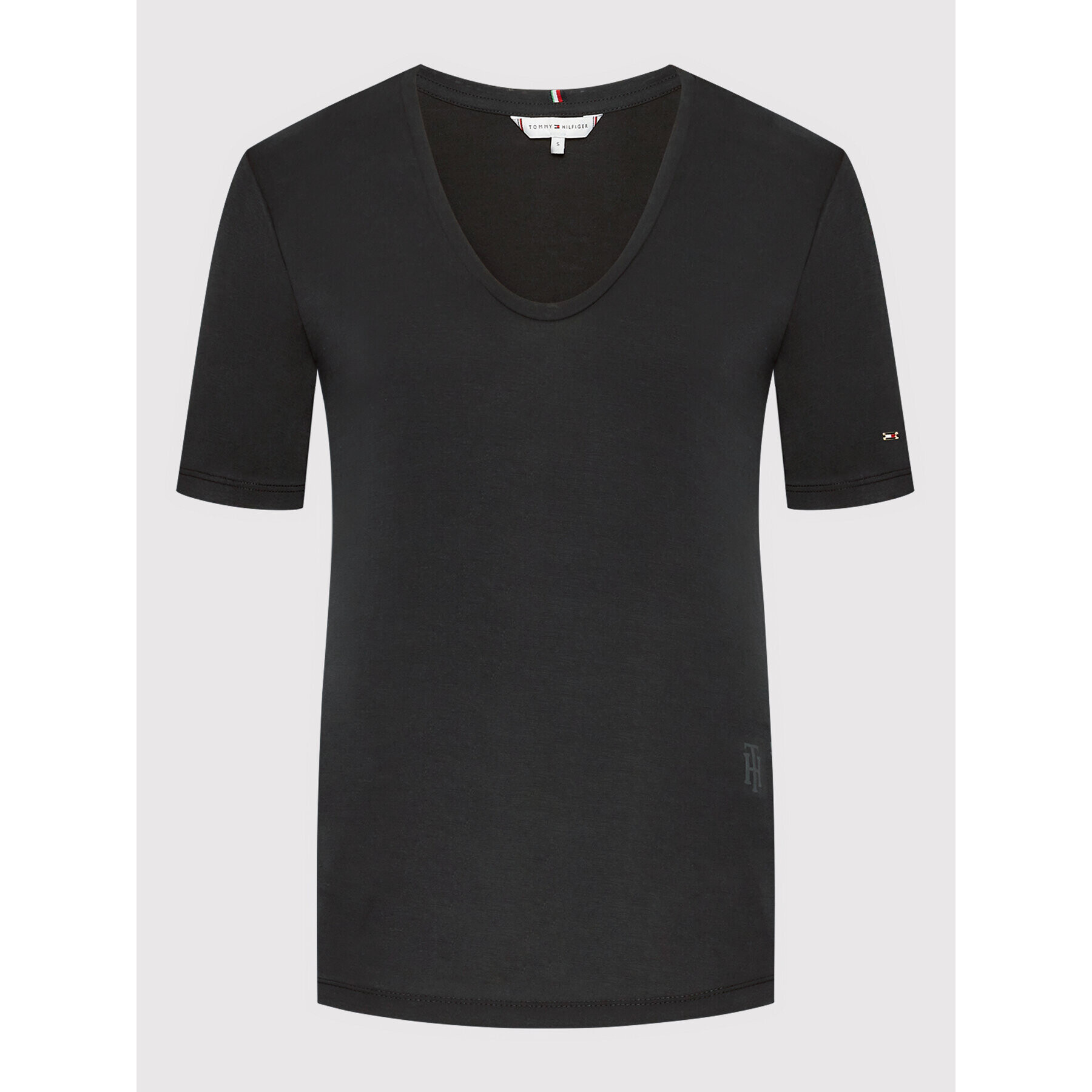 Tommy Hilfiger Тишърт Sueded Modal WW0WW33799 Черен Relaxed Fit - Pepit.bg