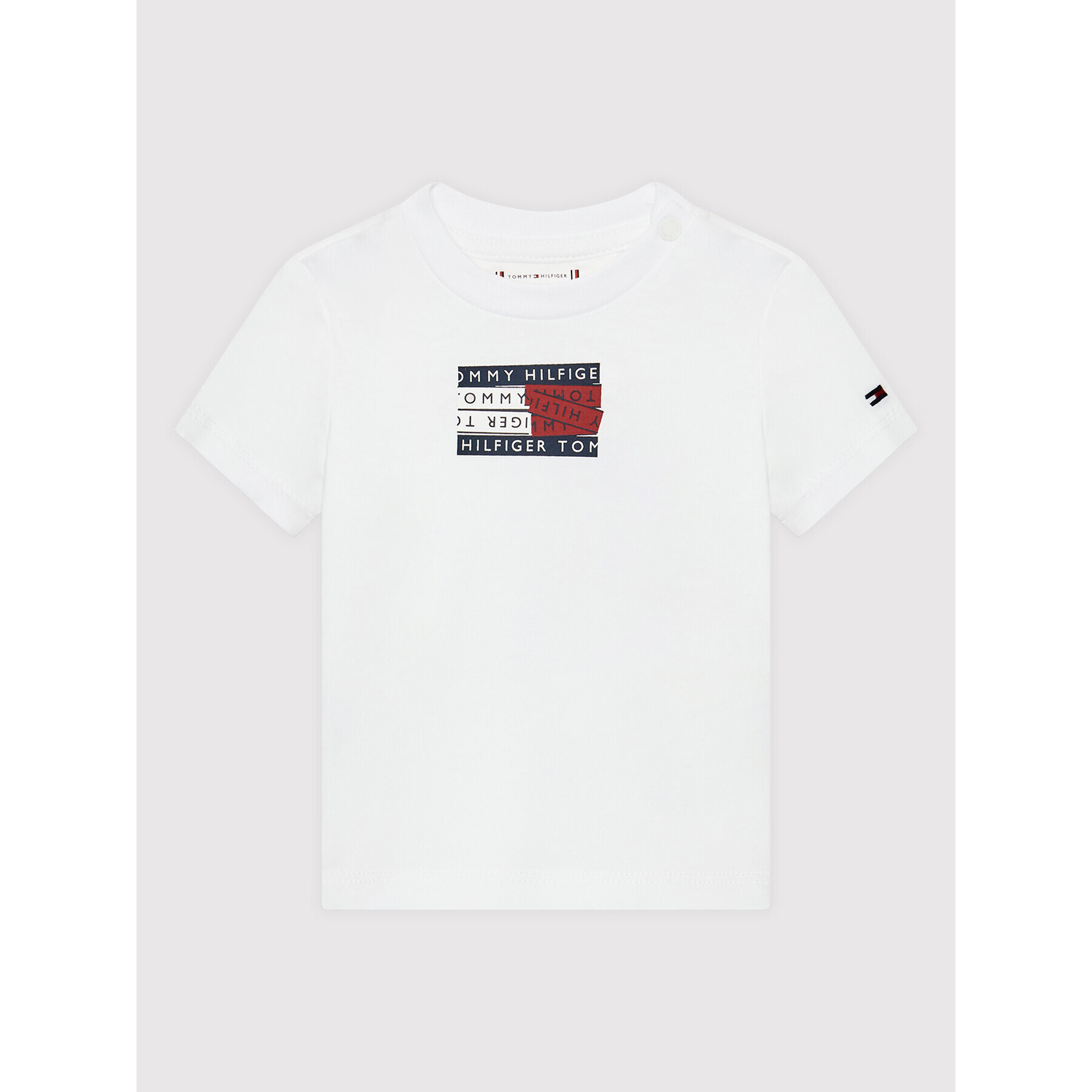 Tommy Hilfiger Тишърт Tape Graphic KN0KN01430 Бял Regular Fit - Pepit.bg