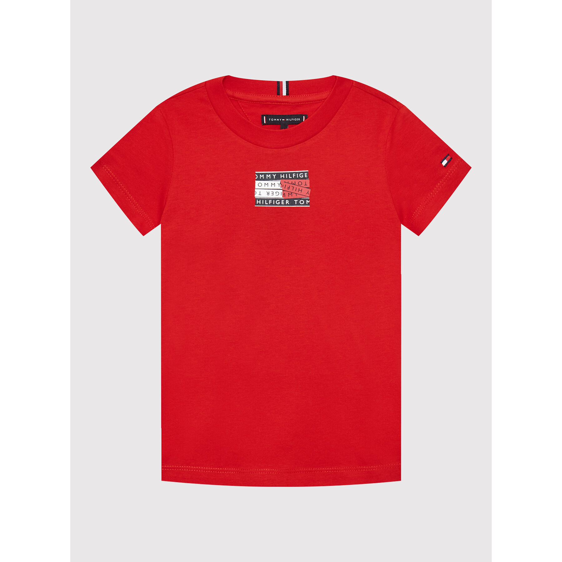 Tommy Hilfiger Тишърт Tape Graphic Tee KB0KB07282 D Червен Regular Fit - Pepit.bg