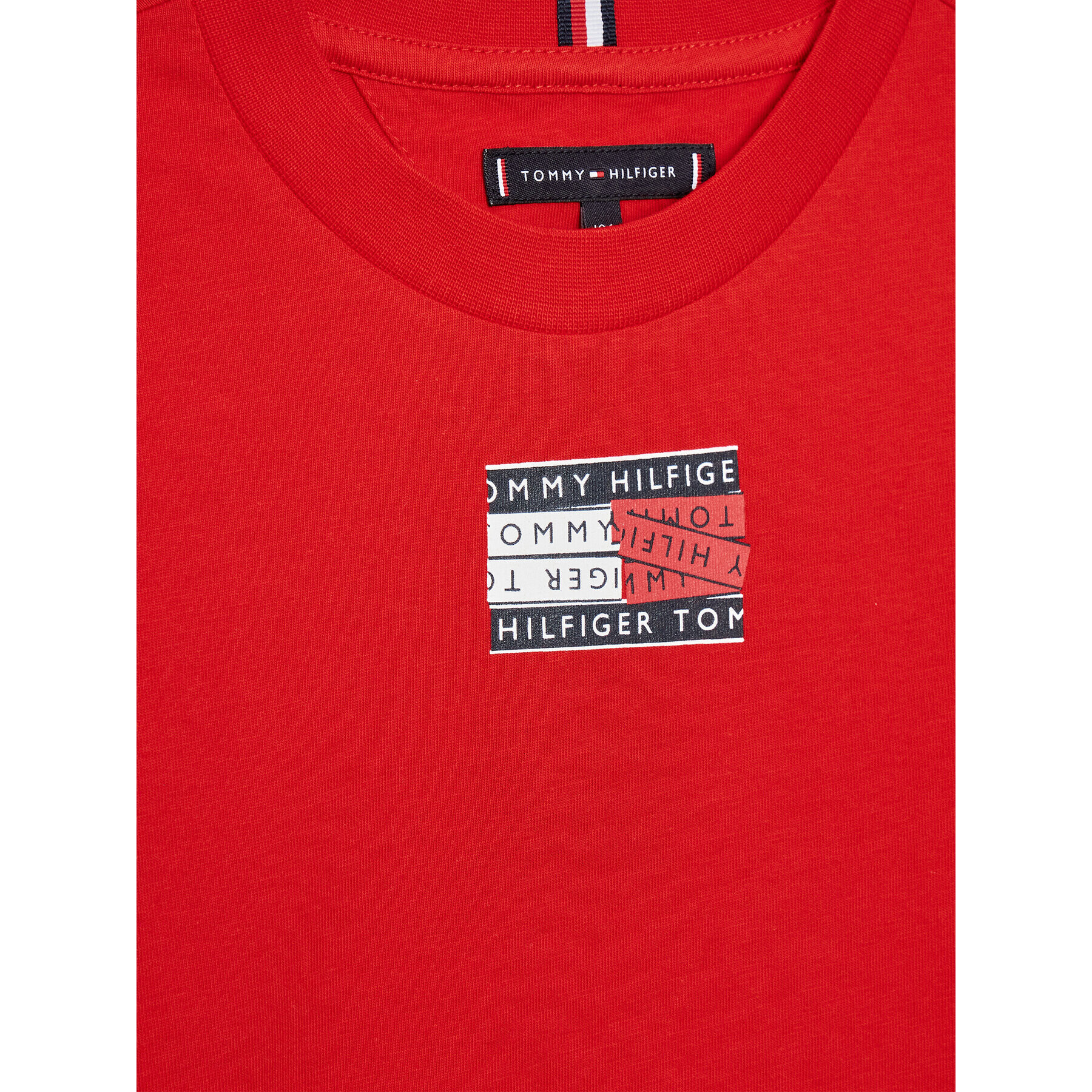 Tommy Hilfiger Тишърт Tape Graphic Tee KB0KB07282 D Червен Regular Fit - Pepit.bg