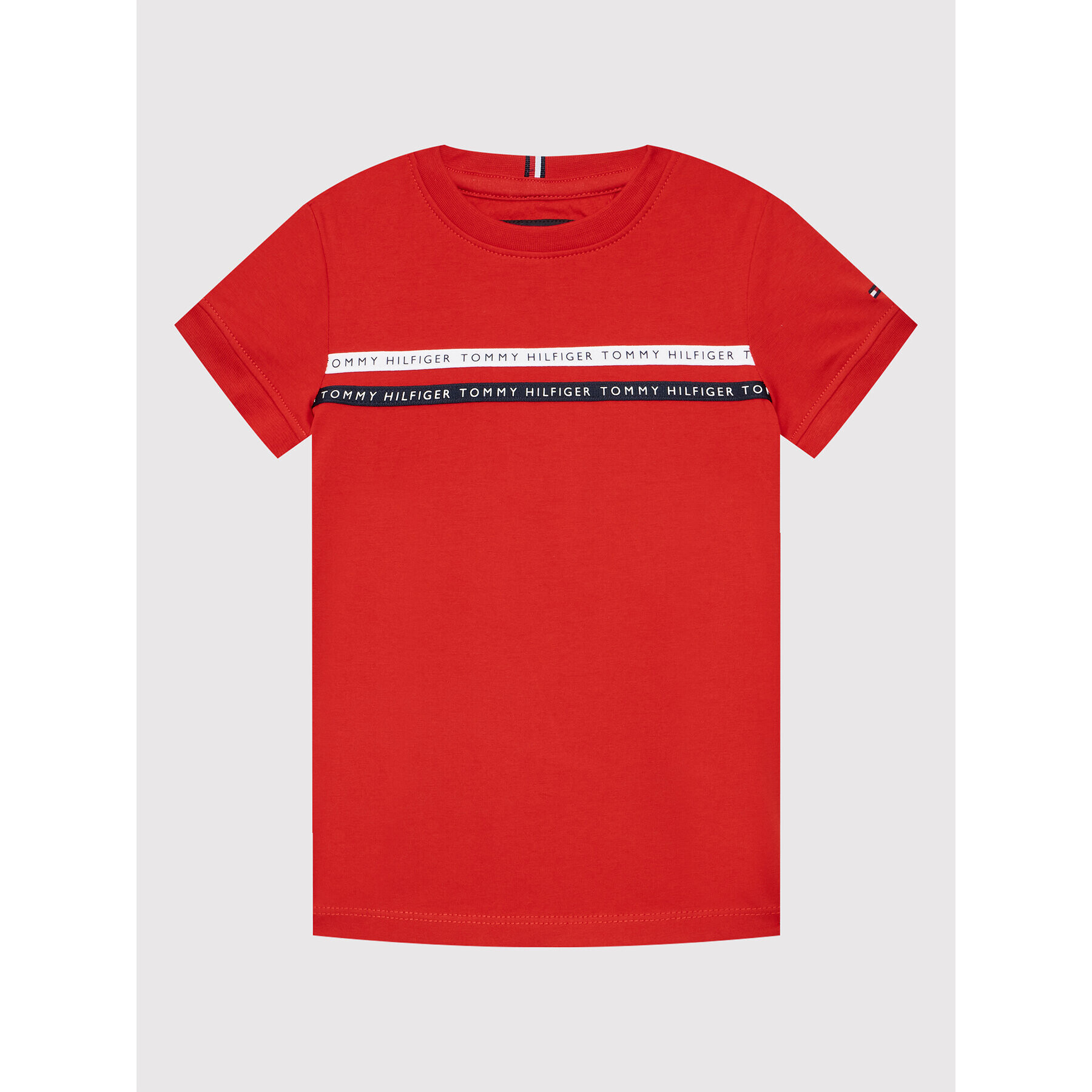 Tommy Hilfiger Тишърт Tape Tee KB0KB07357 M Червен Regular Fit - Pepit.bg