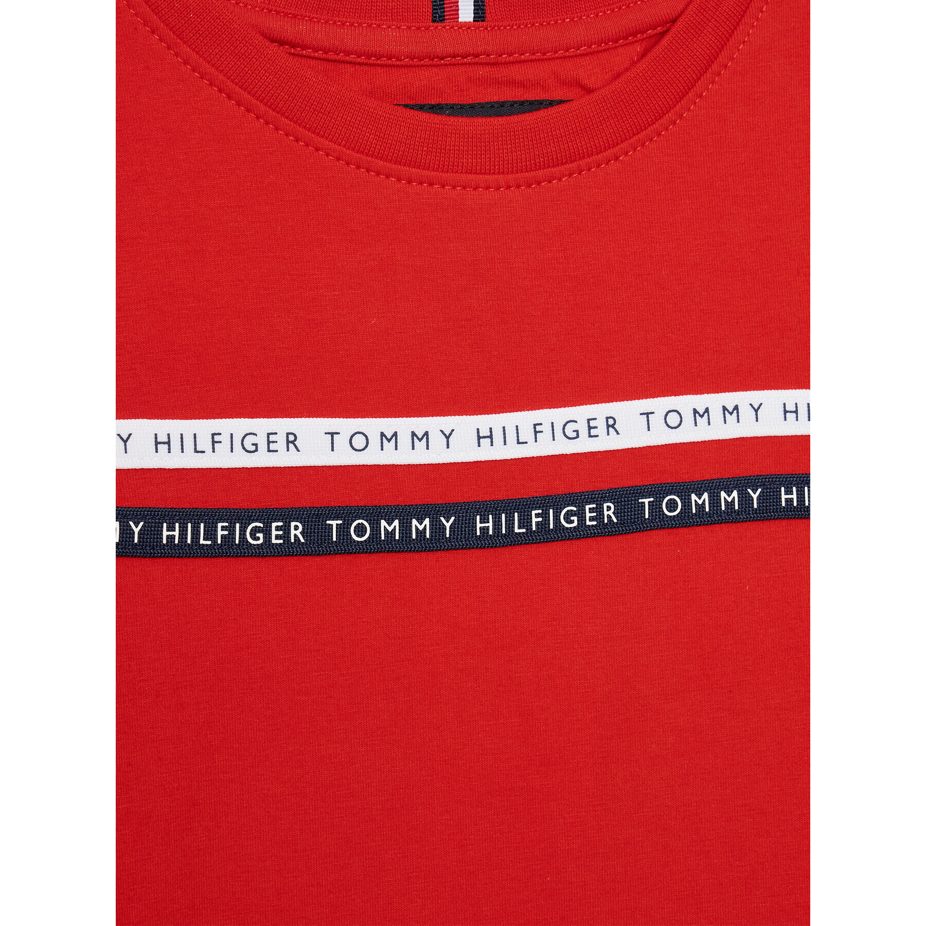 Tommy Hilfiger Тишърт Tape Tee KB0KB07357 M Червен Regular Fit - Pepit.bg