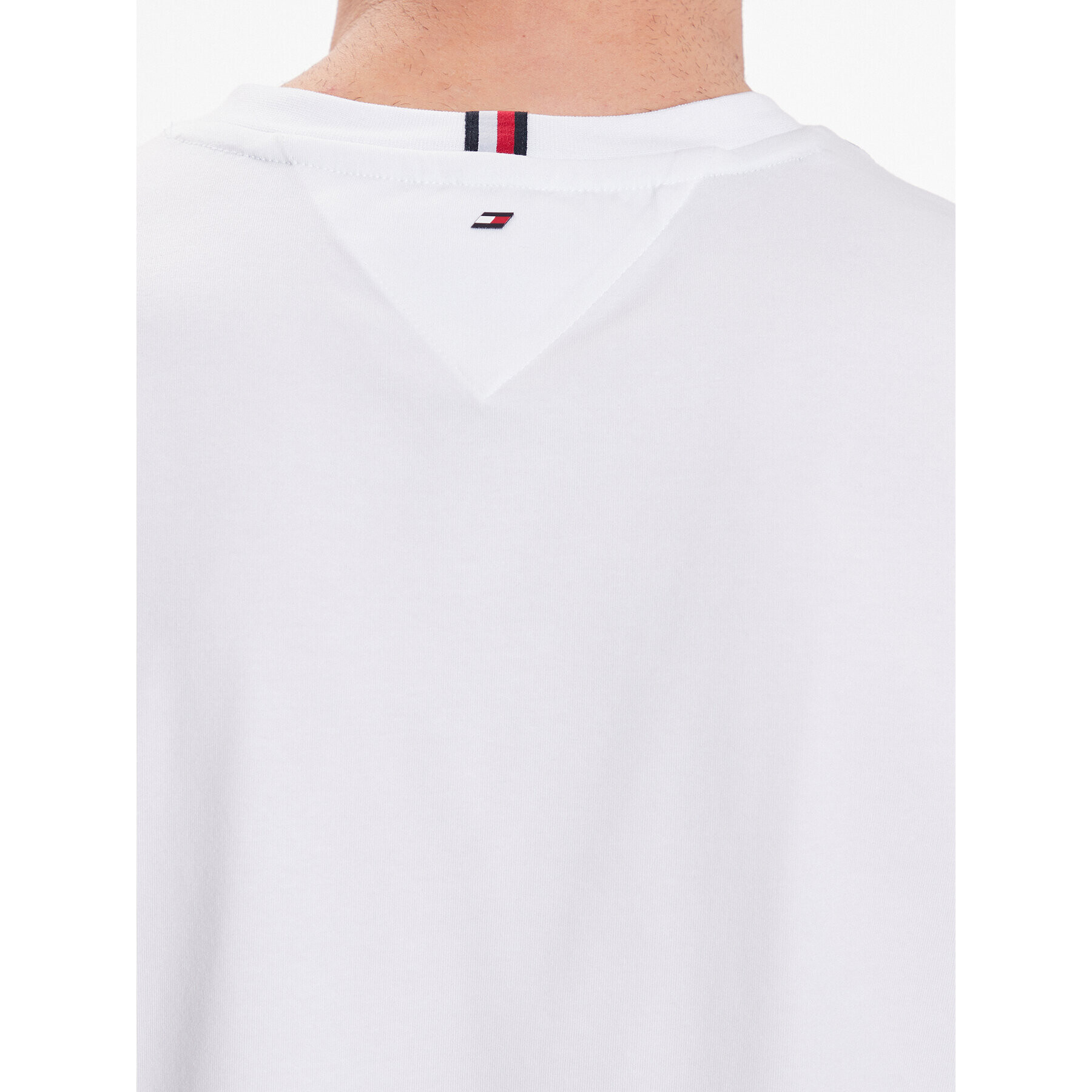 Tommy Hilfiger Тишърт Textured Tape MW0MW30448 Бял Regular Fit - Pepit.bg