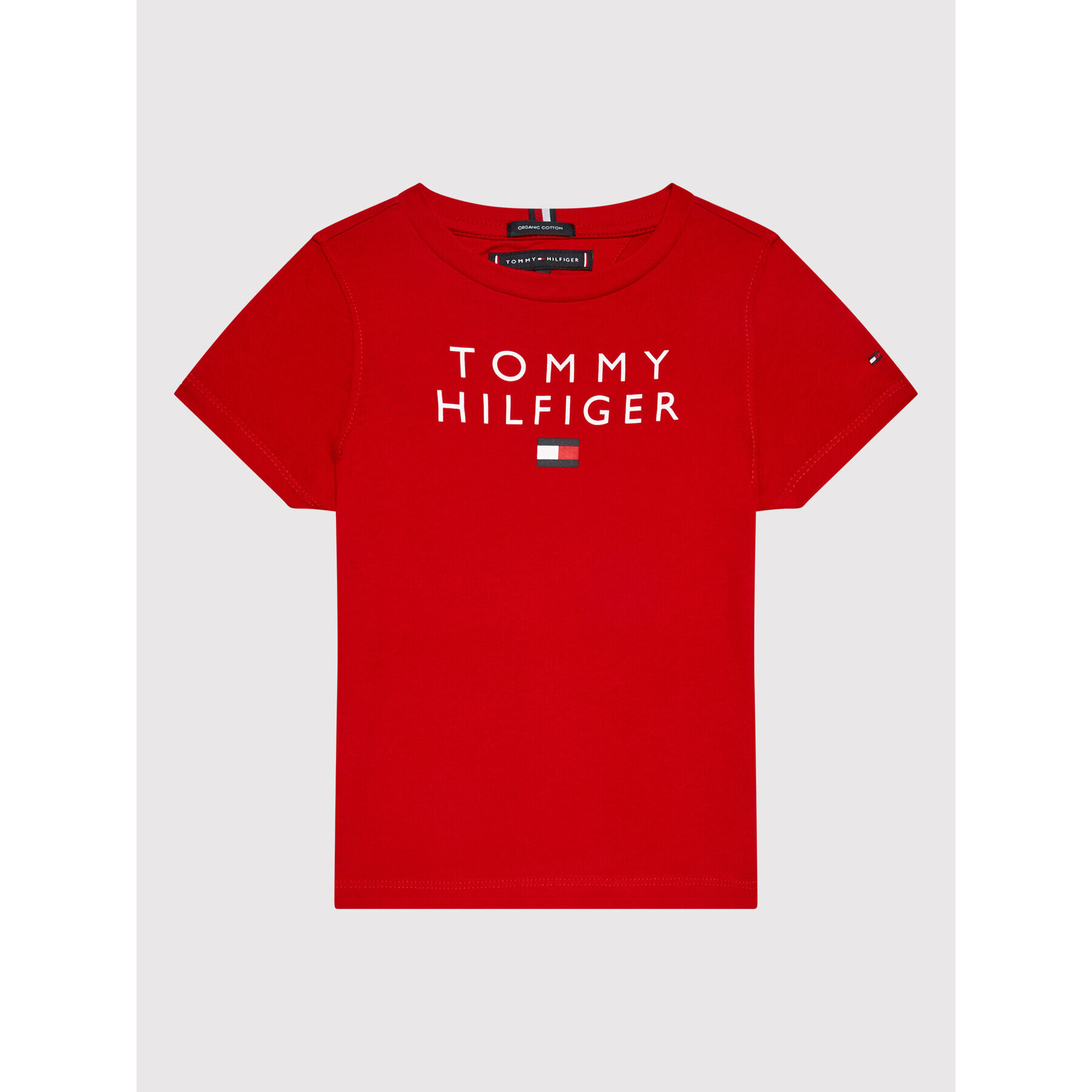 Tommy Hilfiger Тишърт Th Logo KB0KB06849 D Червен Regular Fit - Pepit.bg