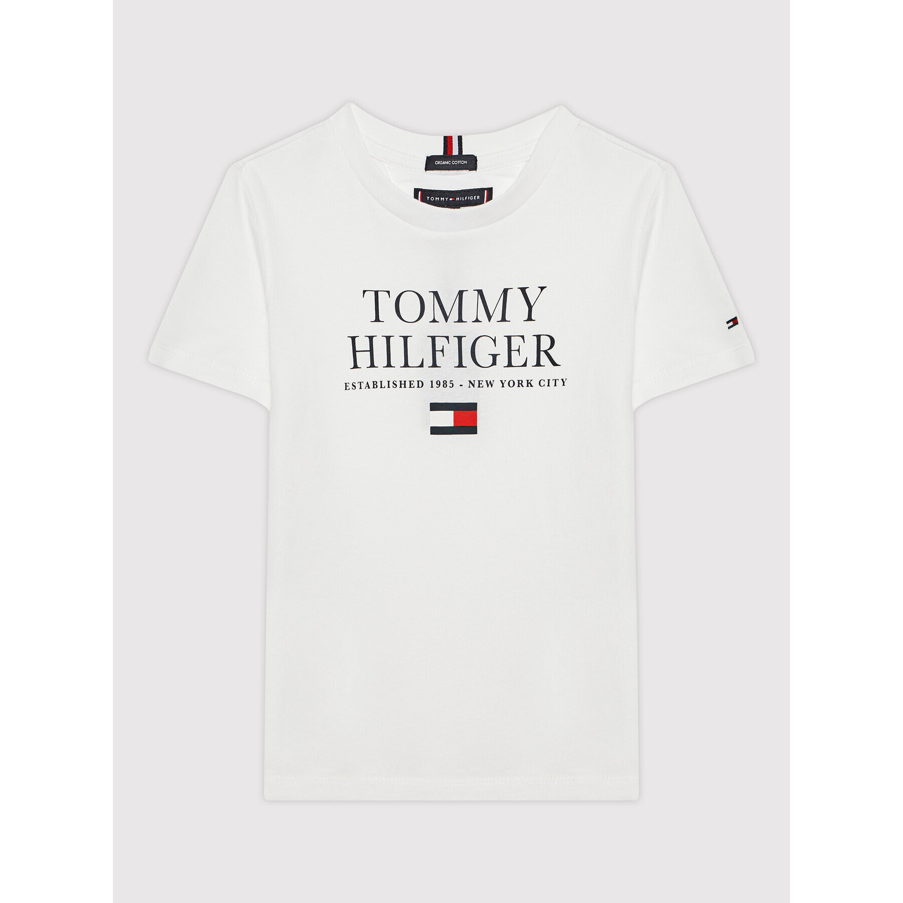 Tommy Hilfiger Тишърт Th Logo KB0KB07012 M Бял Regular Fit - Pepit.bg