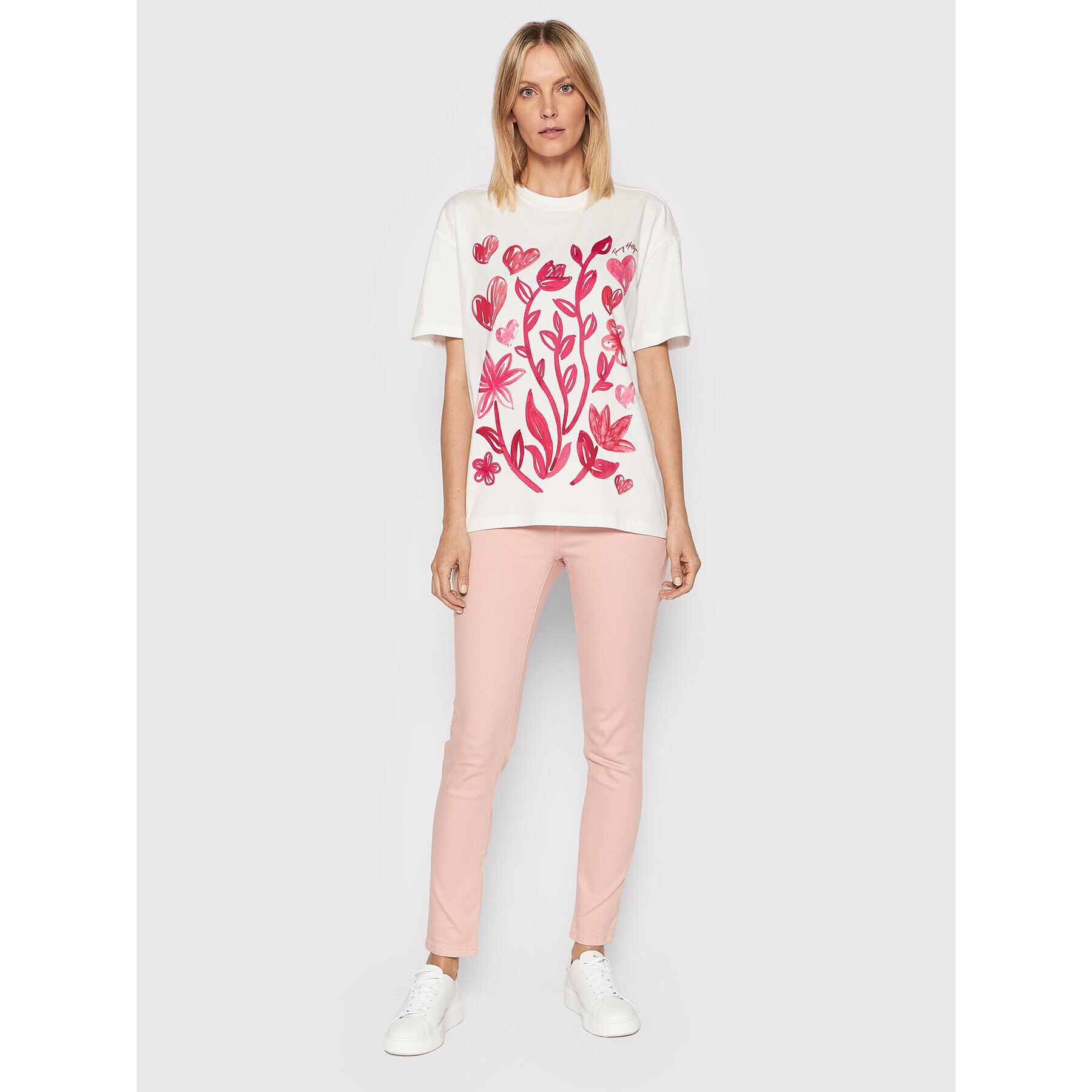 Tommy Hilfiger Тишърт Th Script WW0WW35487 Бял Relaxed Fit - Pepit.bg