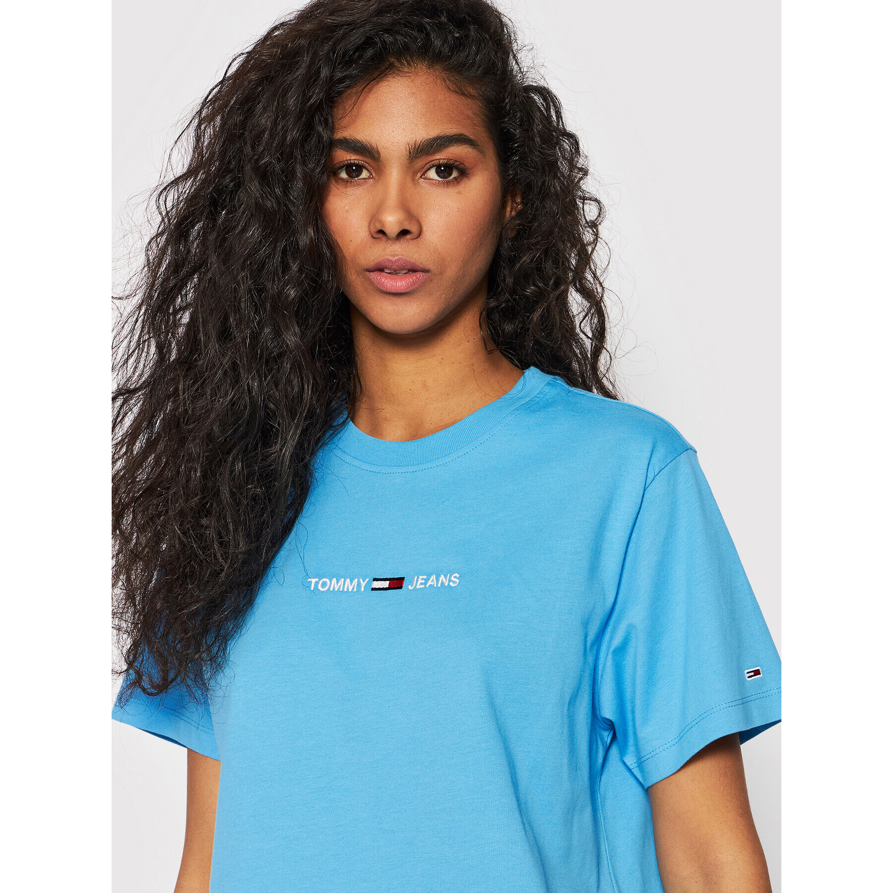 Tommy Hilfiger Тишърт Tjw Linear Logo DW0DW10057 Син Regular Fit - Pepit.bg