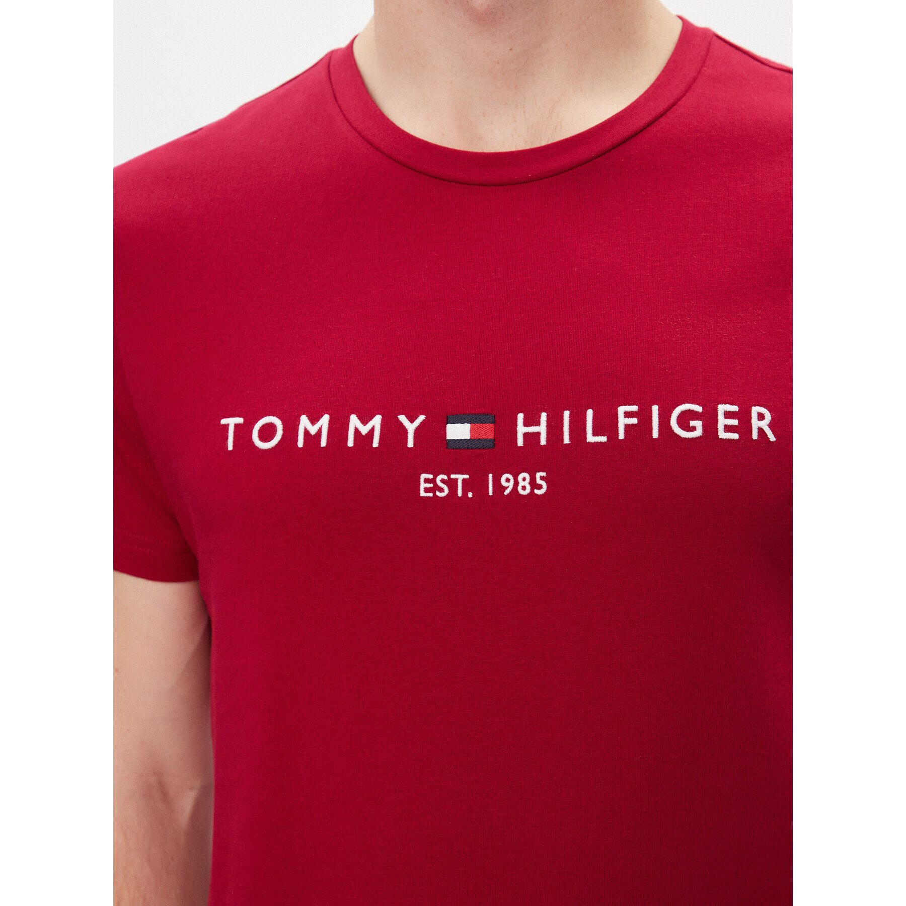 Tommy Hilfiger Тишърт Tommy Logo Tee MW0MW11797 Червен Regular Fit - Pepit.bg