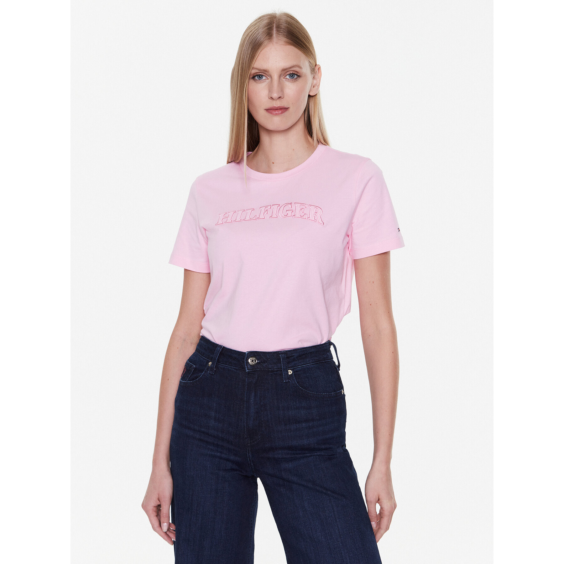 Tommy Hilfiger Тишърт Tonal WW0WW37562 Розов Regular Fit - Pepit.bg