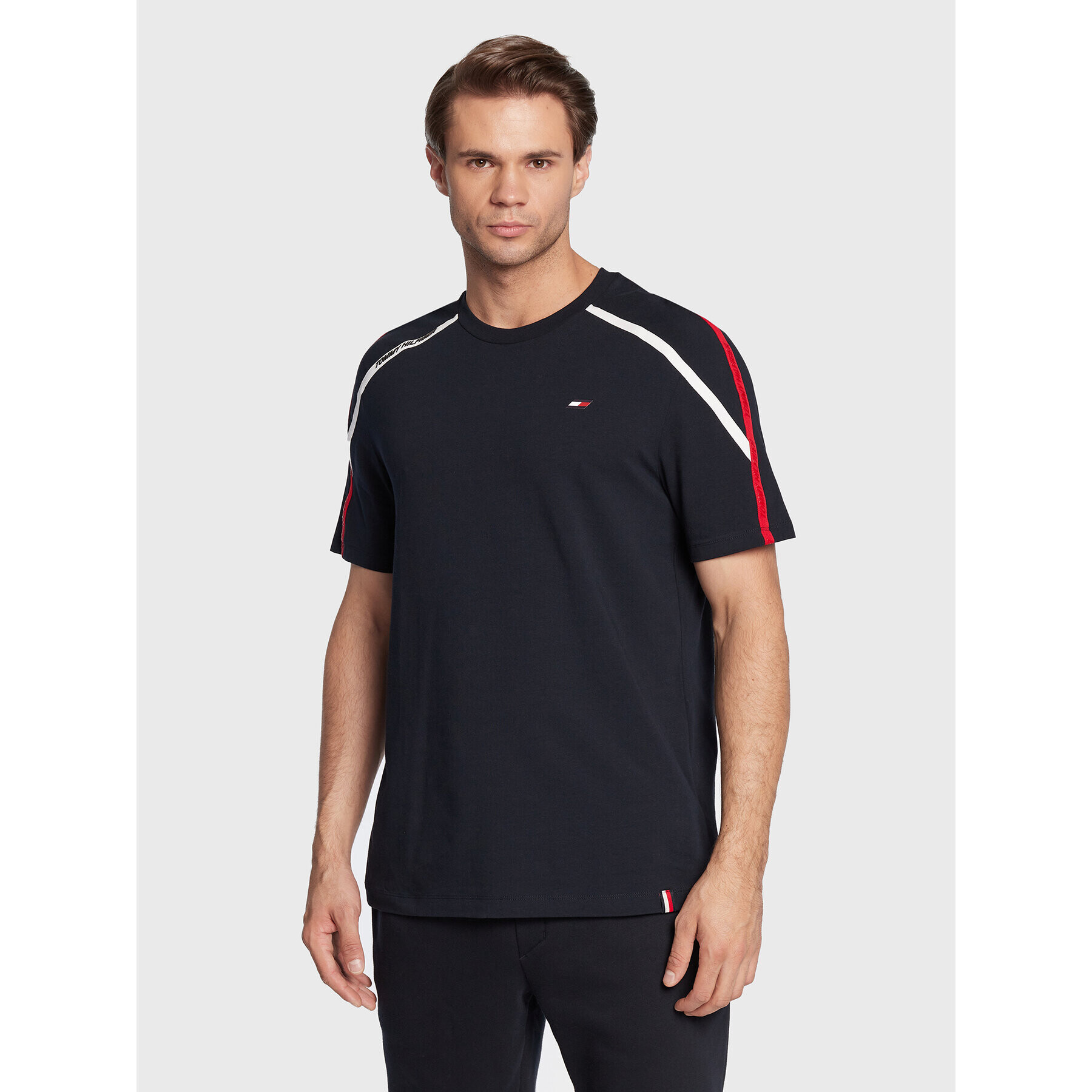 Tommy Hilfiger Тишърт Trim MW0MW27573 Тъмносин Regular Fit - Pepit.bg