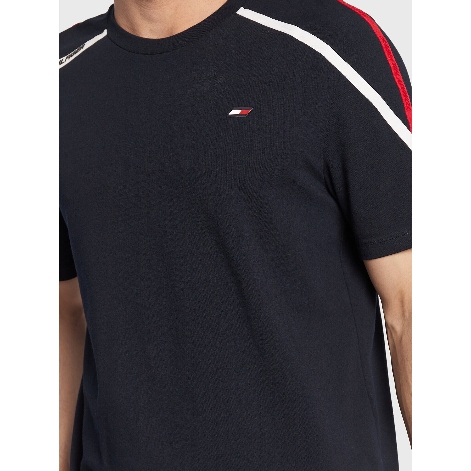 Tommy Hilfiger Тишърт Trim MW0MW27573 Тъмносин Regular Fit - Pepit.bg