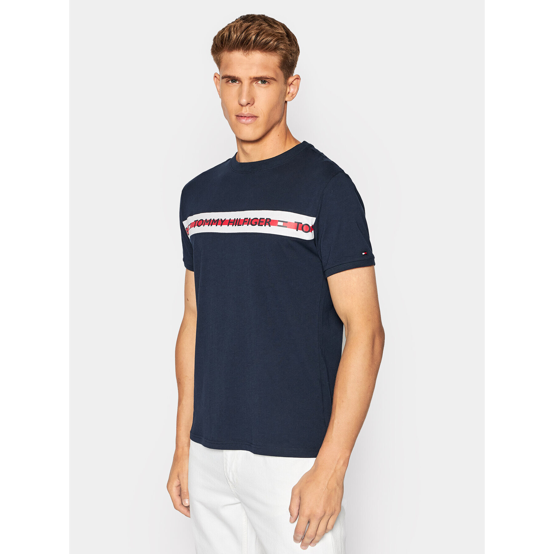 Tommy Hilfiger Тишърт UM0UM01915 Тъмносин Regular Fit - Pepit.bg