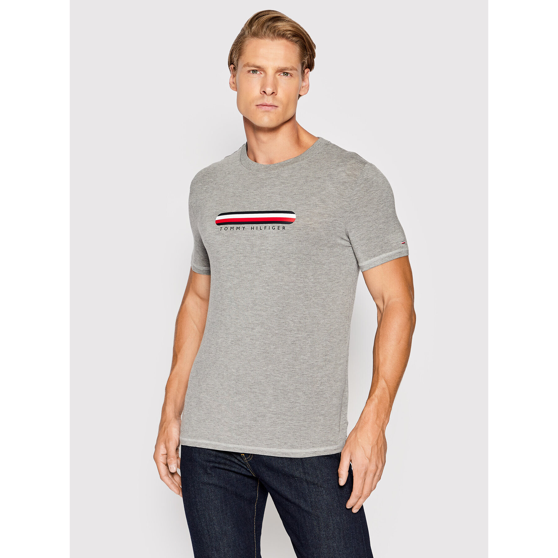 Tommy Hilfiger Тишърт UM0UM02348 Сив Regular Fit - Pepit.bg