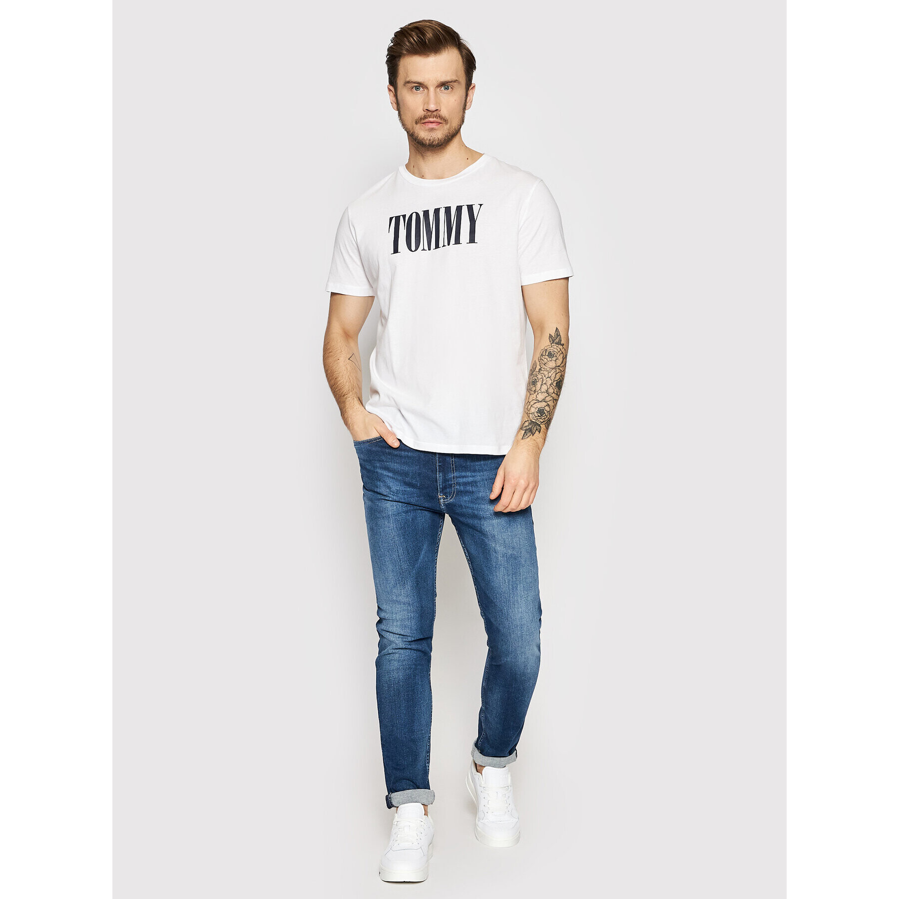 Tommy Hilfiger Тишърт UM0UM02534 Бял Regular Fit - Pepit.bg